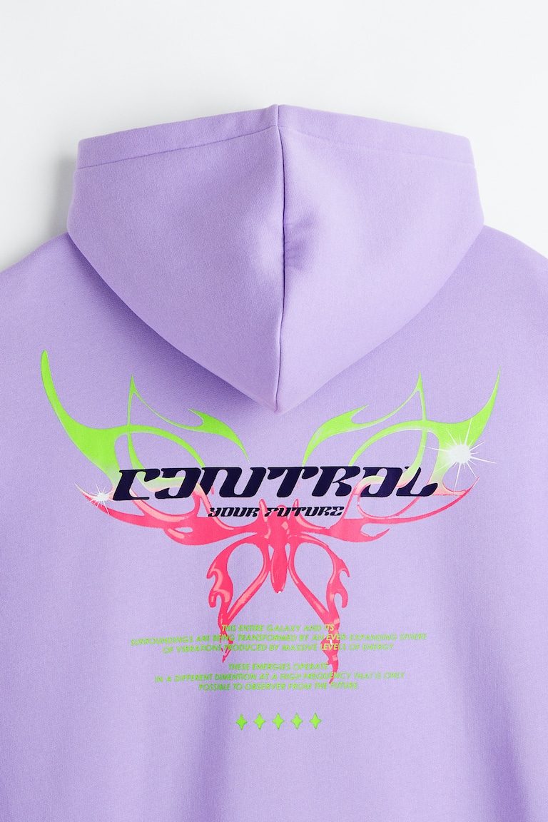 Oversized Fit Printed hoodie Purple/Control Your Future Men
