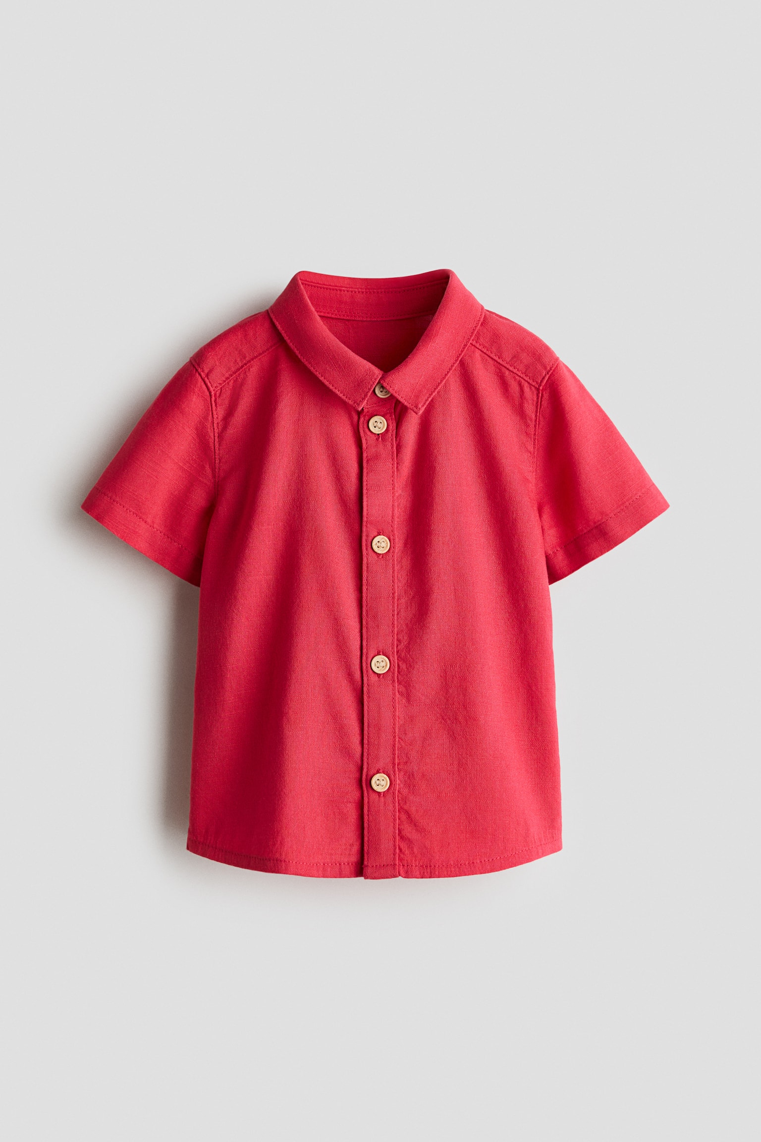 Cotton poplin shirt - Raspberry red