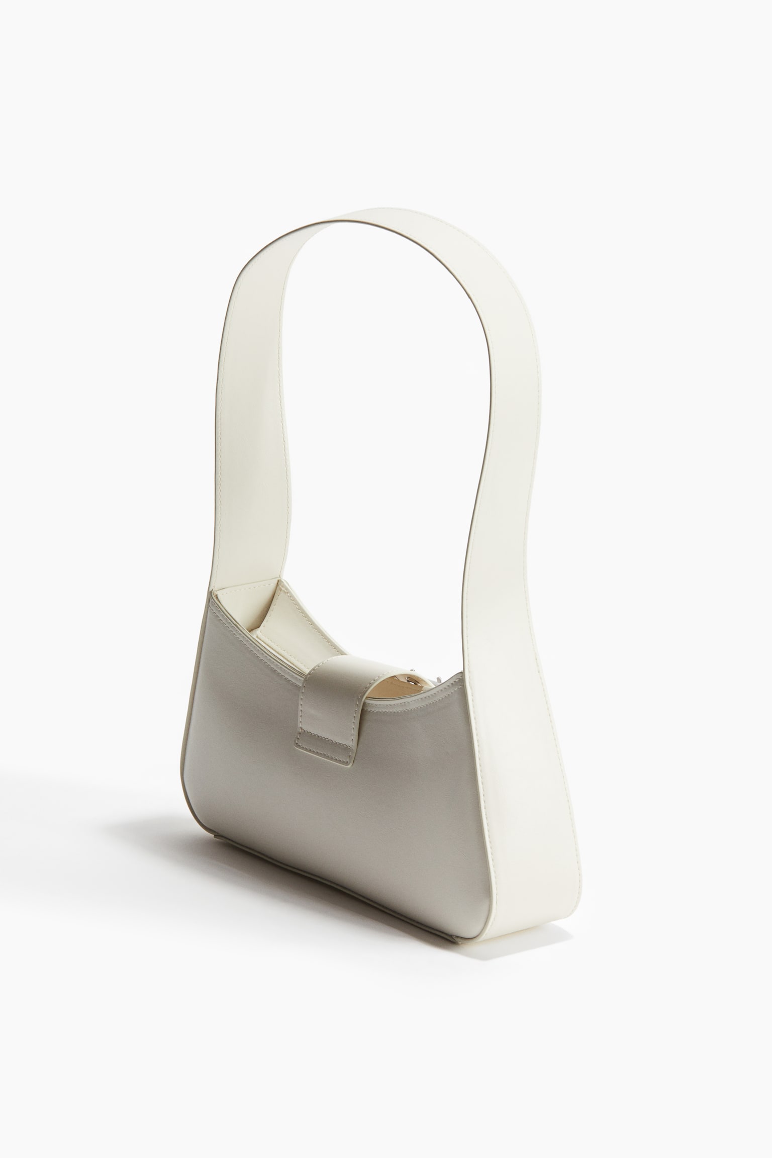 Buckle-detail shoulder bag - Cream/Black/Dark brown - 3