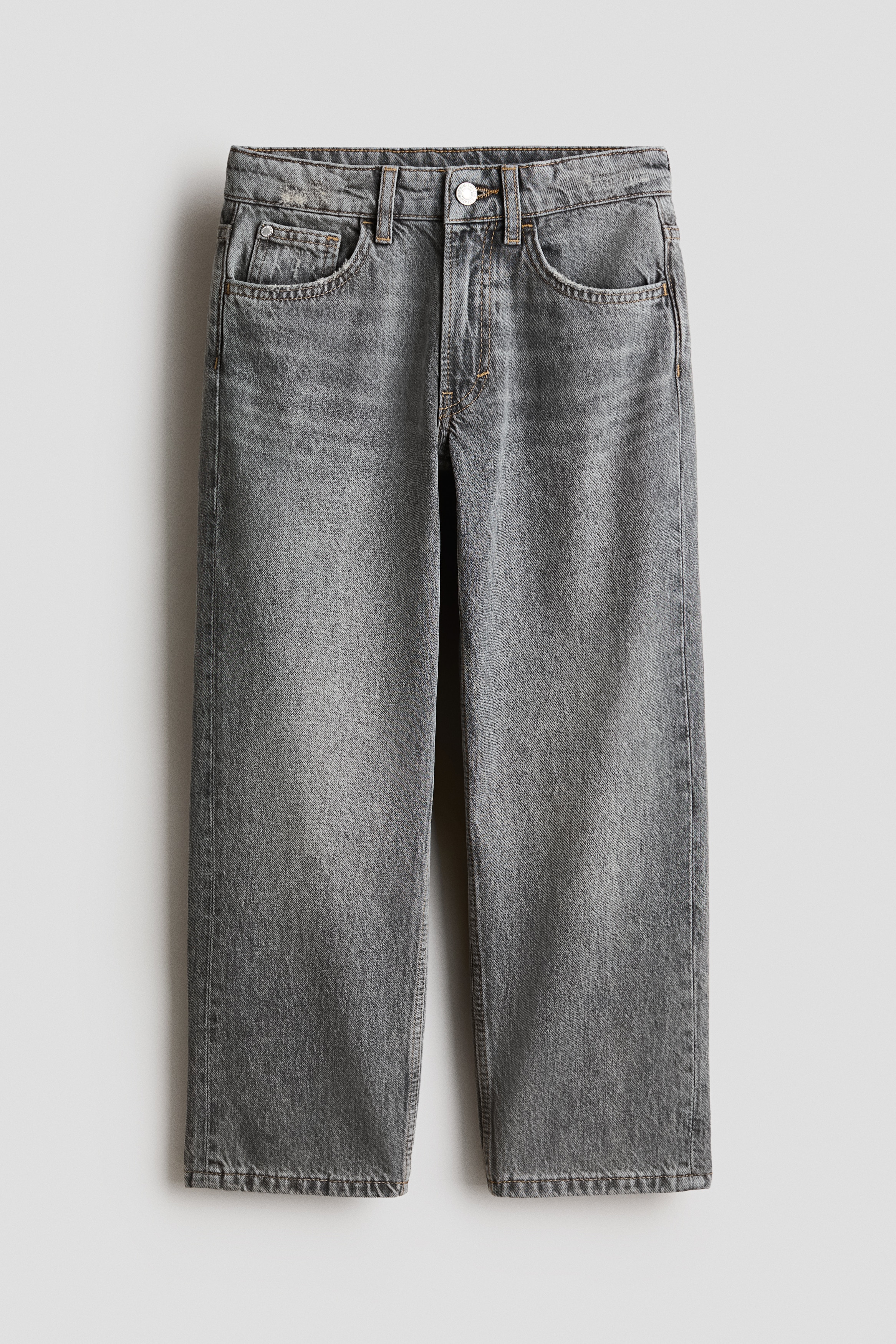 Loose Fit Jeans-Gris denim