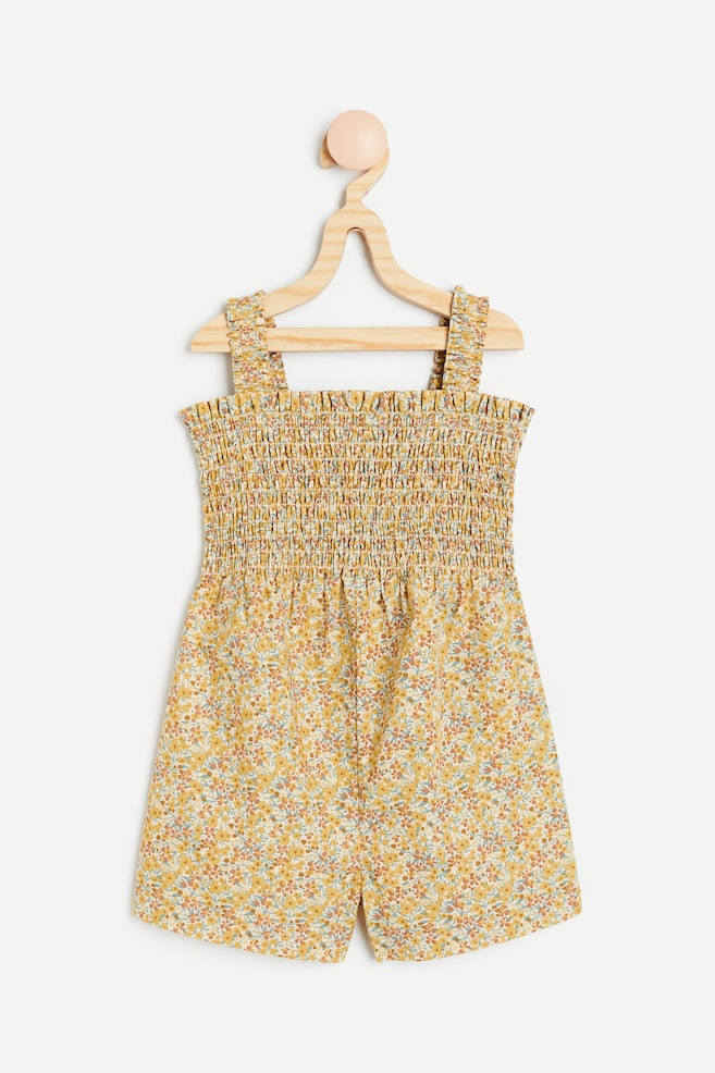 Smocked jumpsuit - Mustard yellow/Floral/Green - 1