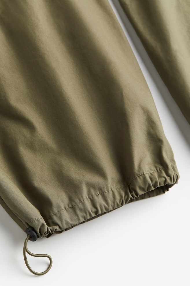 Loose Fit Parachute trousers - Khaki green/Black - 4