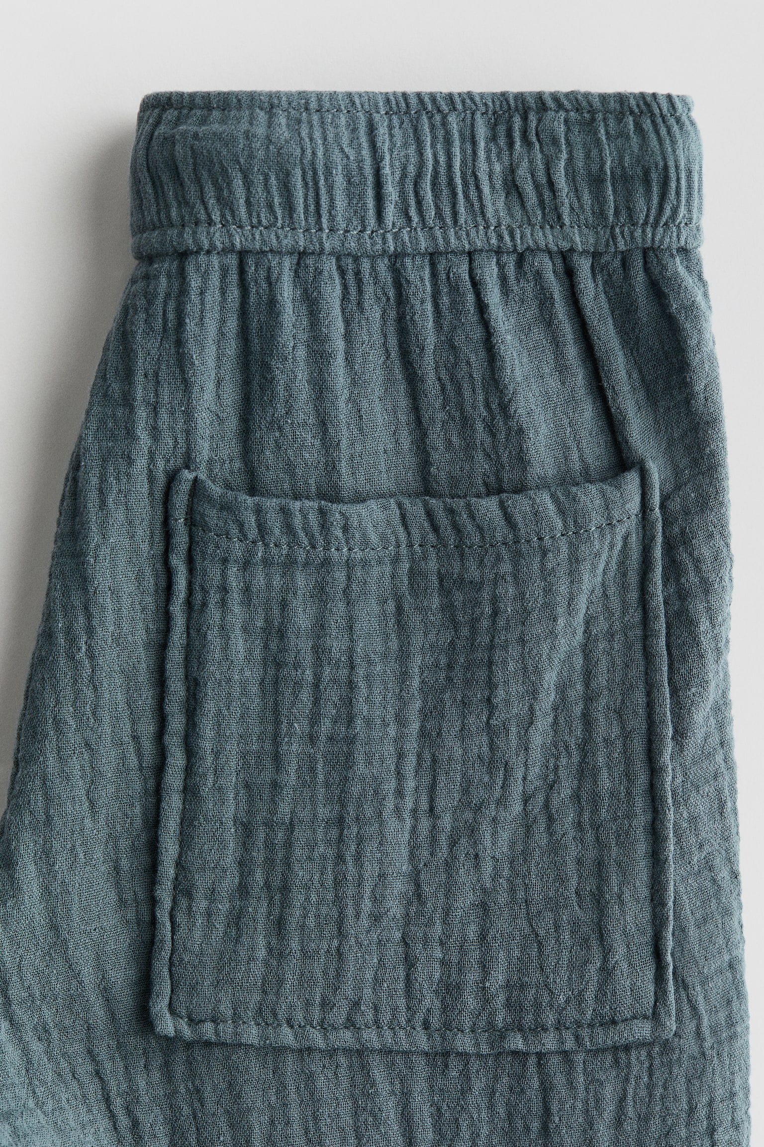 Muslin drawstring trousers - Teal/Navy blue/Dark brown/White/Blue striped - 2