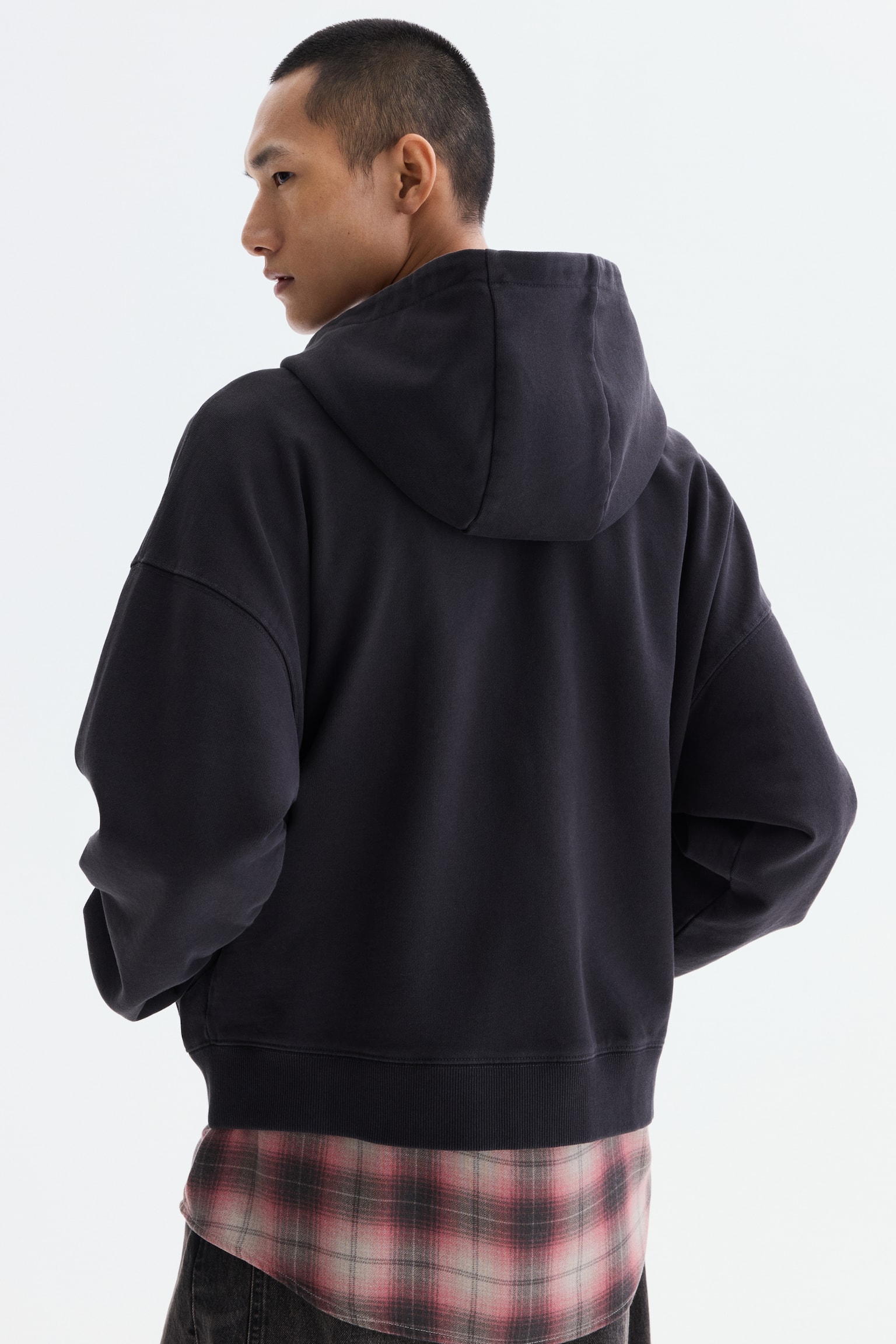 Oversized Fit Zip-through hoodie - Black/No Love Just Fire/Pink/Just Love - 3