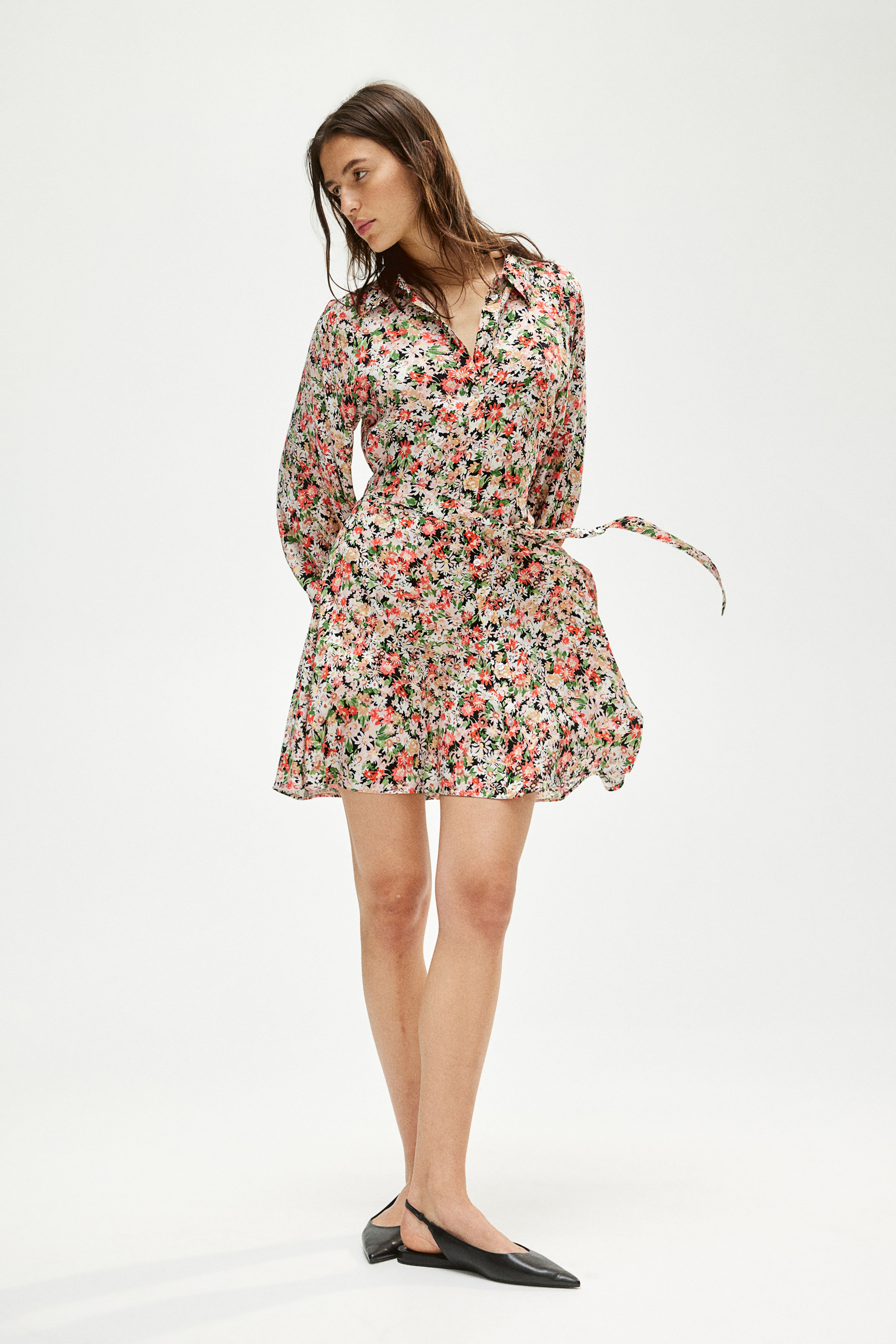 H&m patterned shirt dress best sale