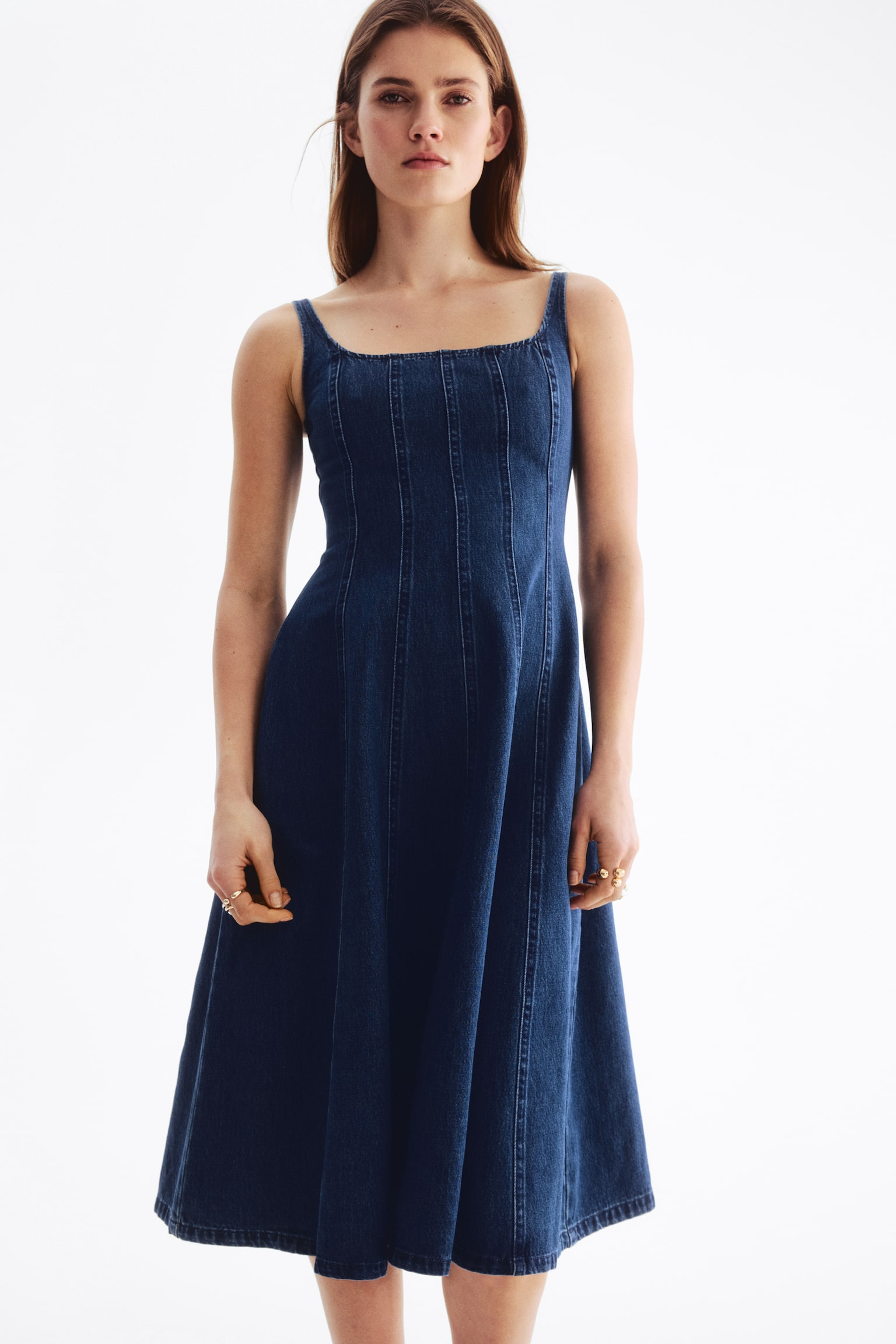 Denim midi dress - Denim blue/Light denim blue - 2