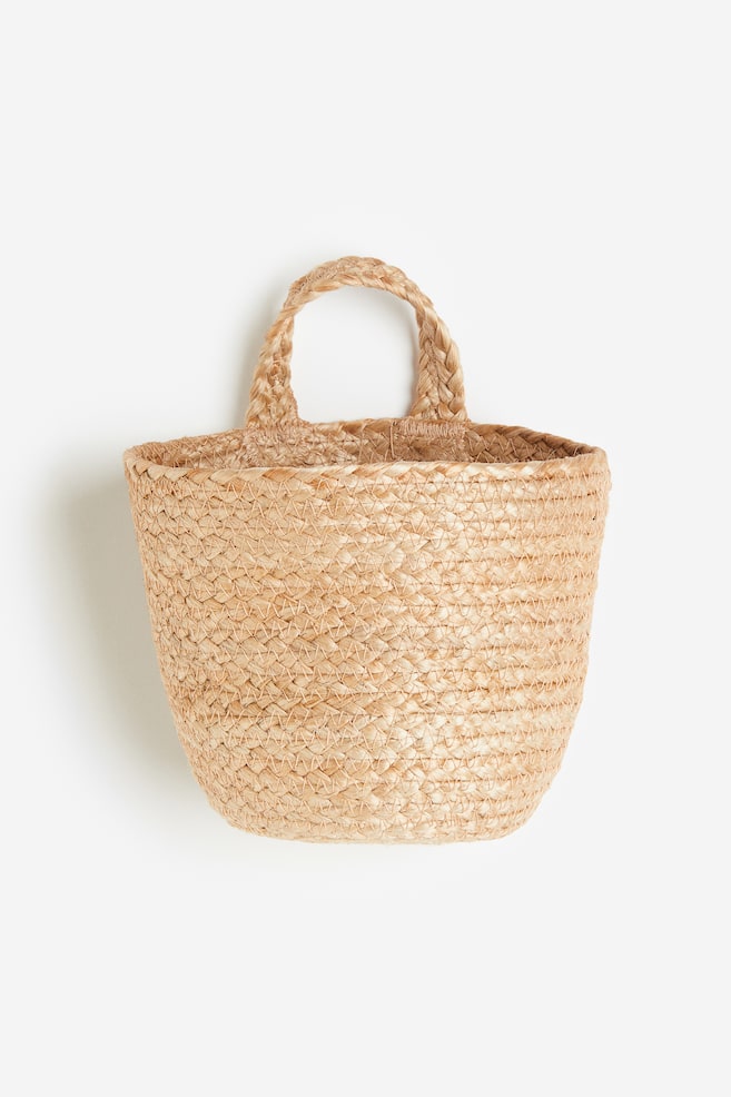 Handmade wall storage basket - Beige/Black - 2