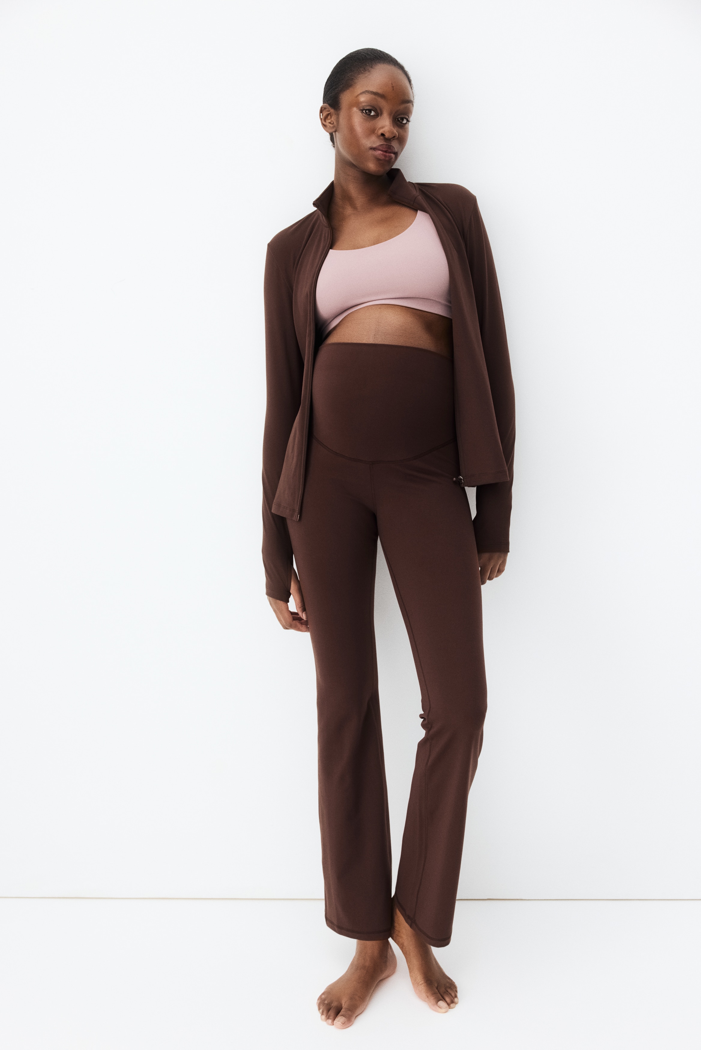 MAMA フレアスポーツレギンス SoftMove™ - ウォームブラウン