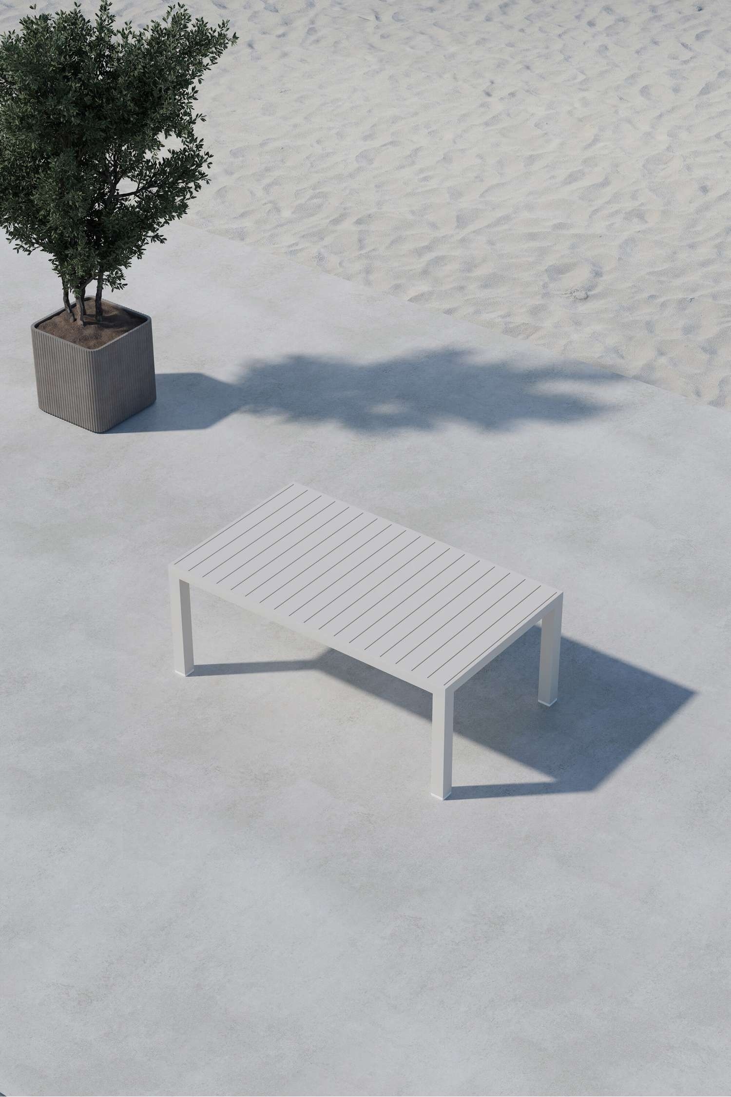Copacabana Soffbord - Aluminium, Beige/Aluminium, Brun