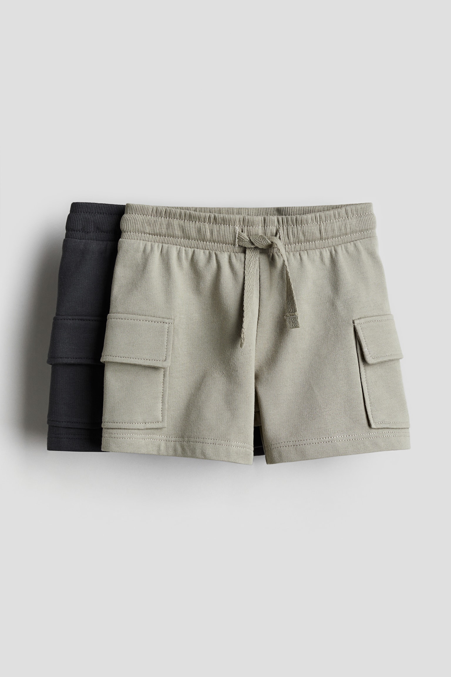 2-pack Cargo Sweat Shorts - Dark grey/Light khaki green/Navy blue/Light beige - 1