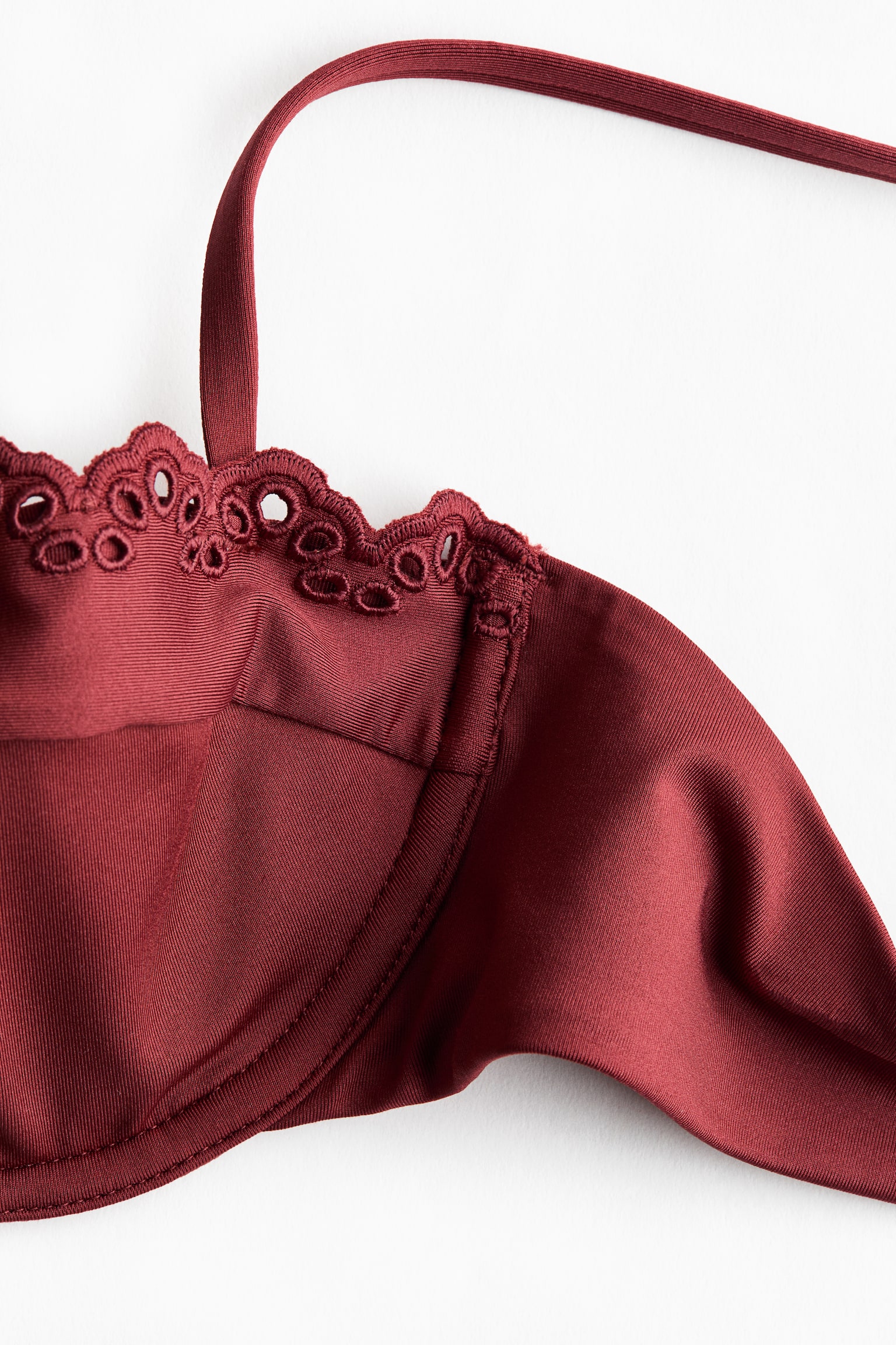 Balconette bikini top - Dark red - 5