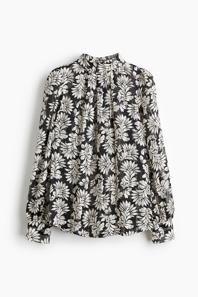 Bluse mit Stehkragen - Schwarz/Gemustert/Cremefarben/Gemustert/Marineblau/Paisleymuster/Khakigrün/Paisleymuster - 1