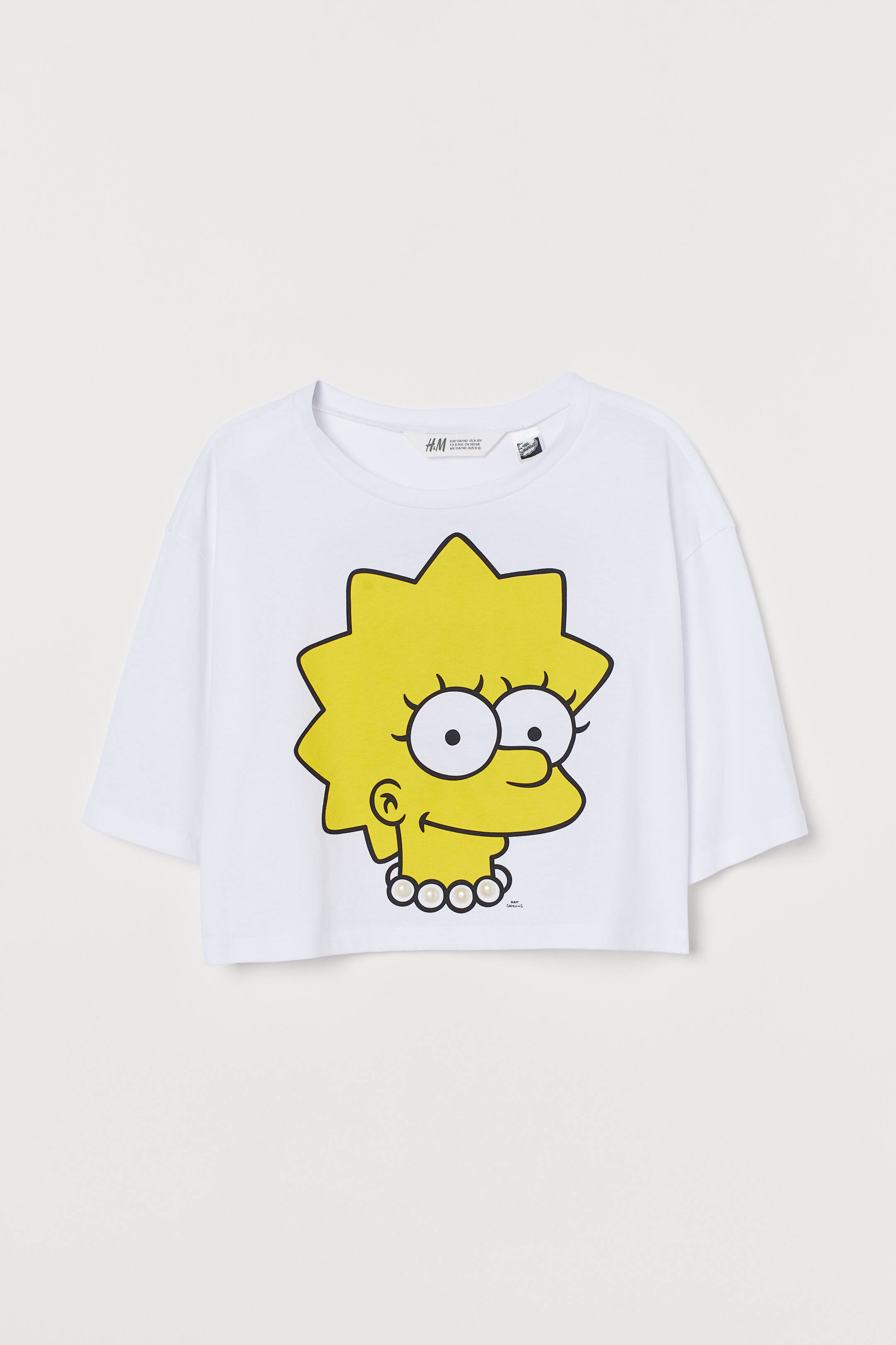Größeres Bild ansehen: Kurzes Shirt mit Druck - Weiß/Die Simpsons - Kids | H&M DE 1