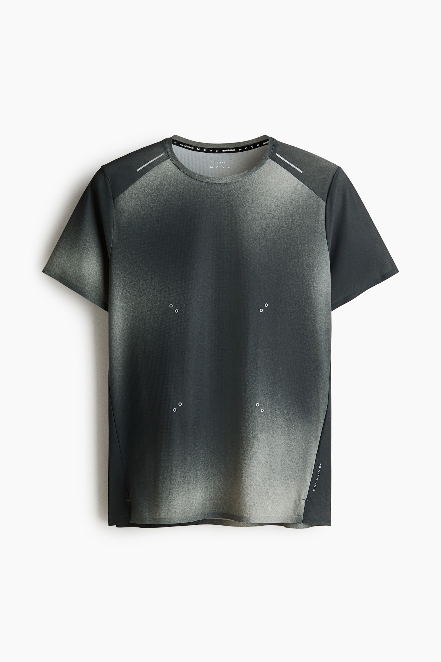 Lightweight Cooling Running T-shirt - Dark grey/White/Dark grey/Light dusty green - 2