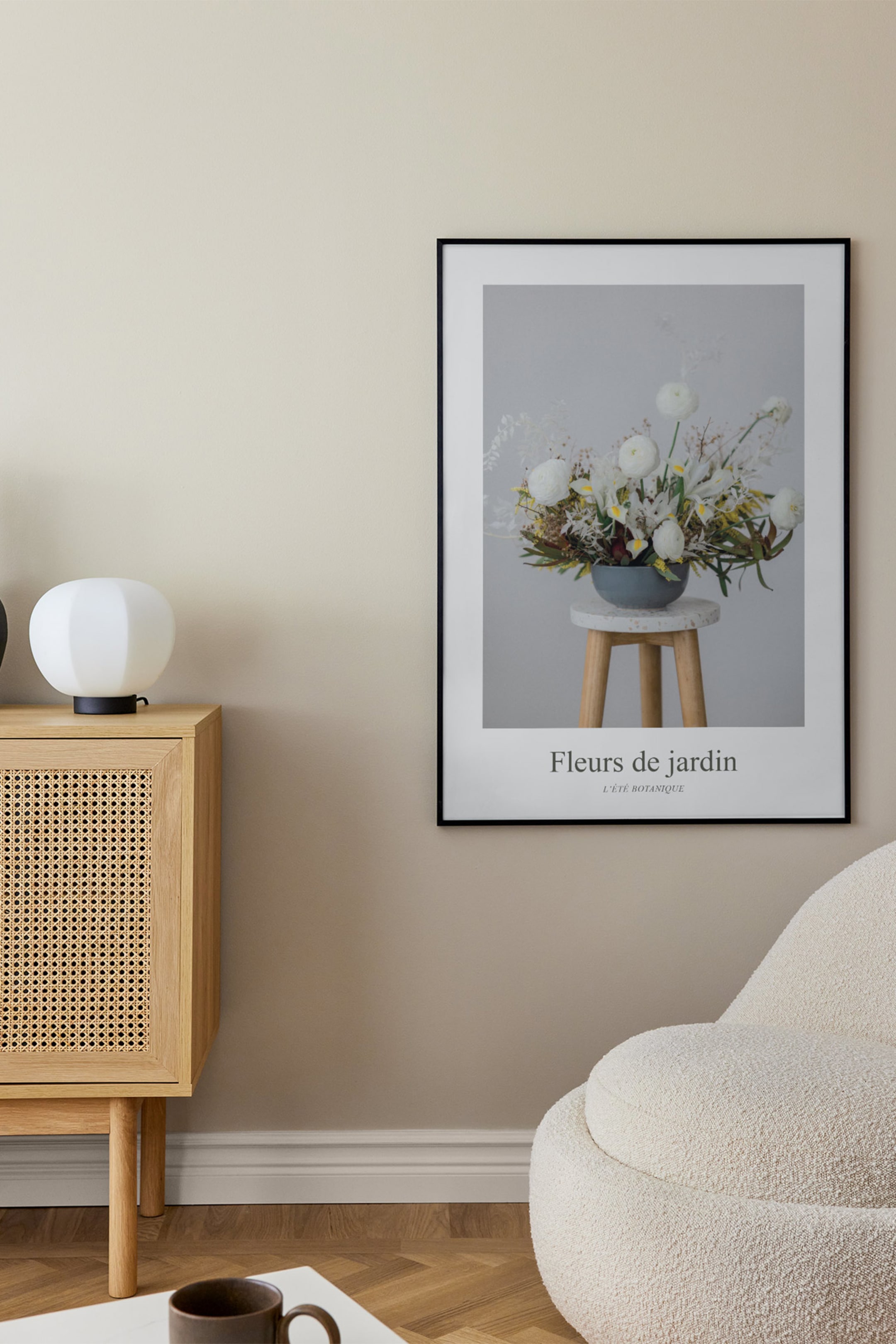 Grotere afbeelding bekijken: Renoncules Blanches Poster - Wit/groen/grijs - Postery - HOME | H&M NL 1