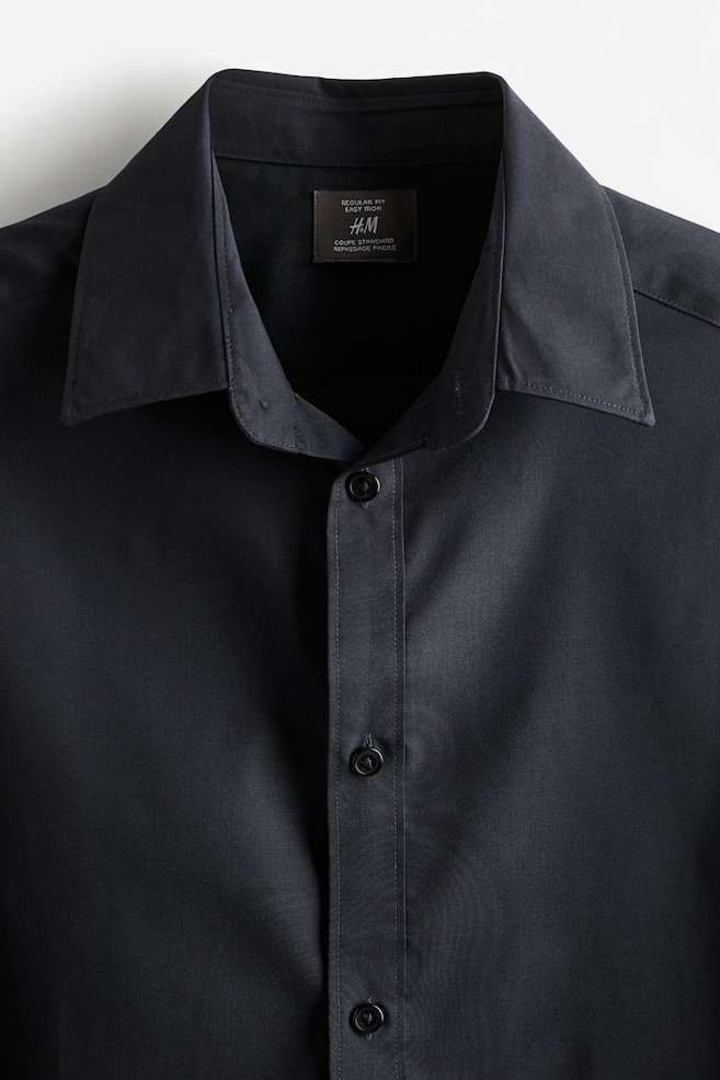 Camicia easy-iron Regular Fit - Nero/Bianco/Azzurro - 4
