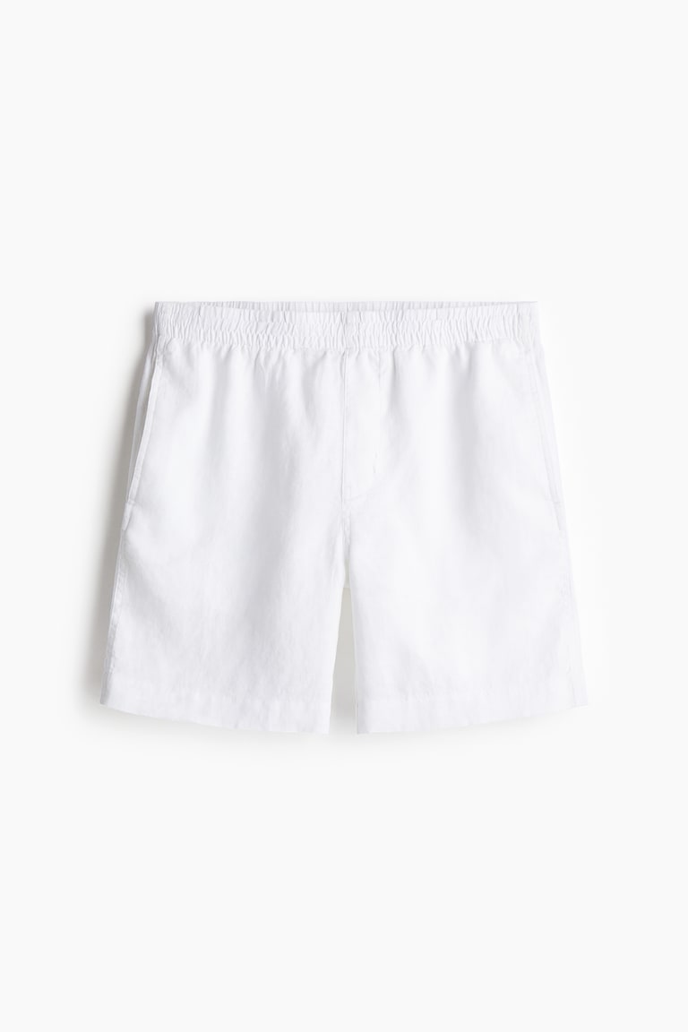 Leinenshorts in Regular Fit Weiß Men H&M DE