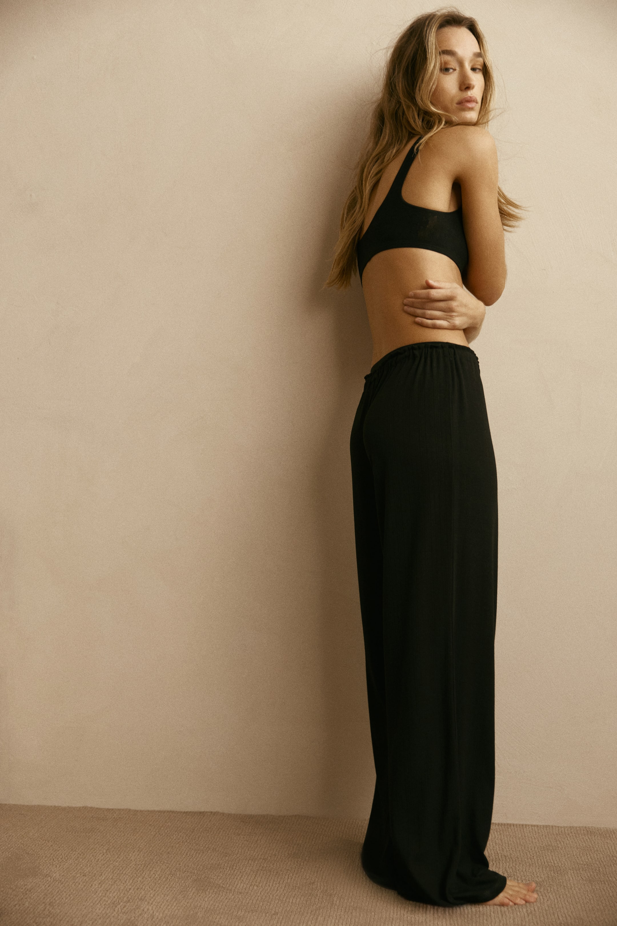 Grösseres Bild ansehen: Pyjamahose mit Pointellemuster - Schwarz - DAMEN | H&M CH 3