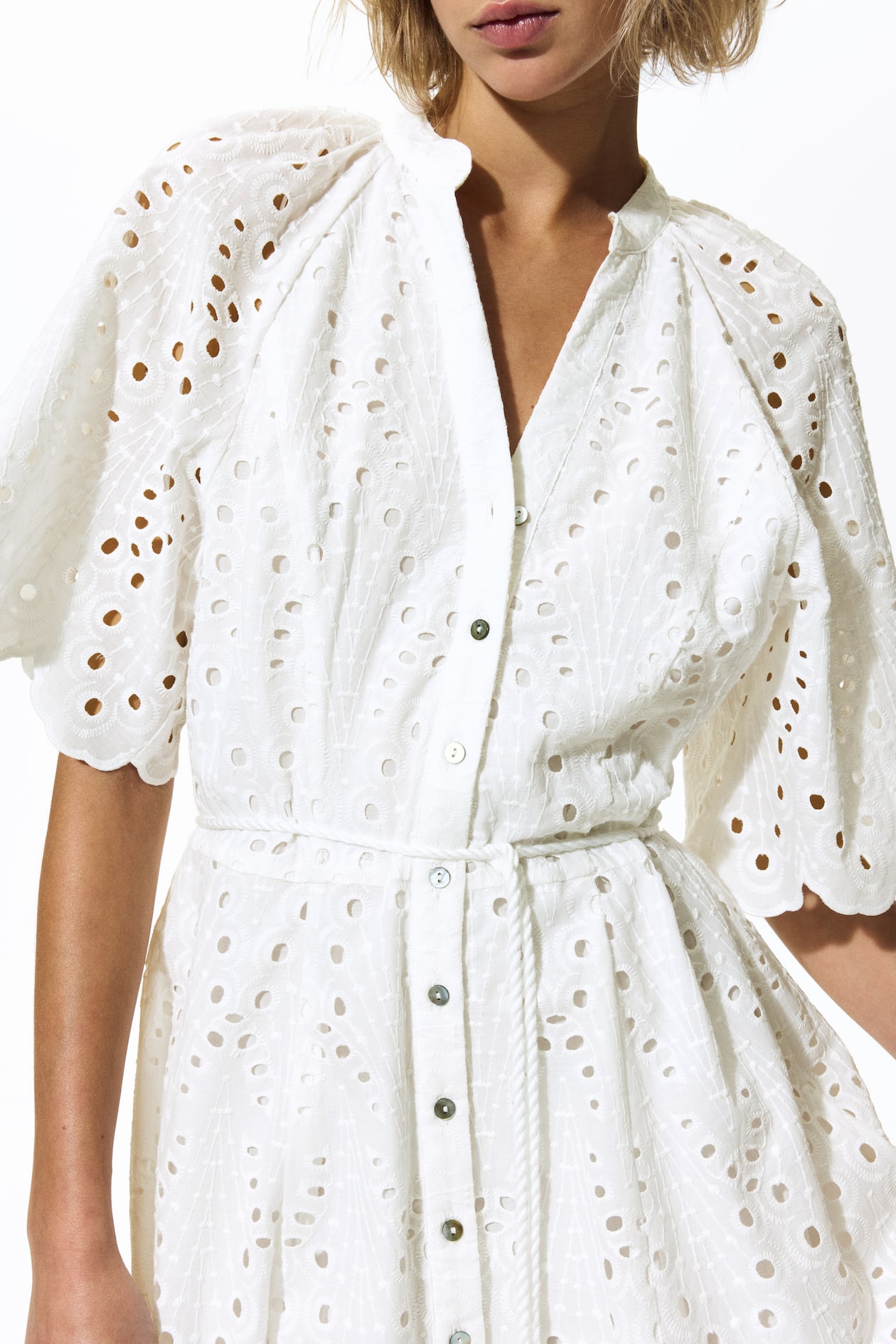 Broderie anglaise shirt dress - image 3