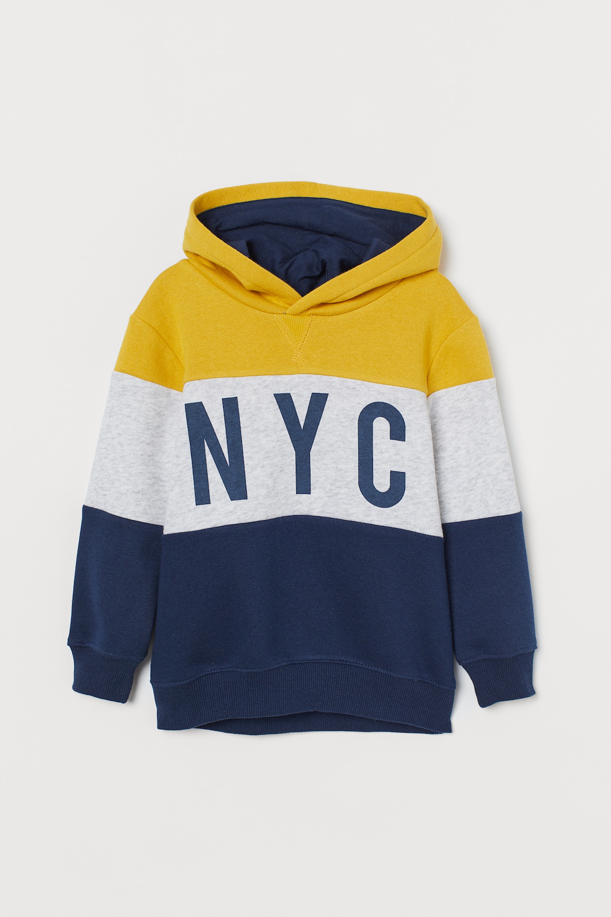 Hoodie - Long sleeve - Yellow/color-block - Kids | H&M US