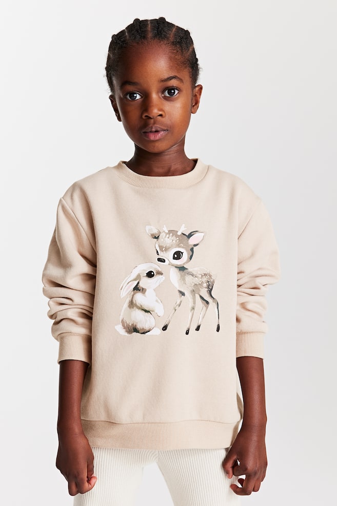 Sweatshirt med tryk - Beige/Kanin/Lysegråmeleret/Enhjørninger/Lys rosa/Hjerter/Beige/Leopardmønstret/dc/dc/dc/dc - 4