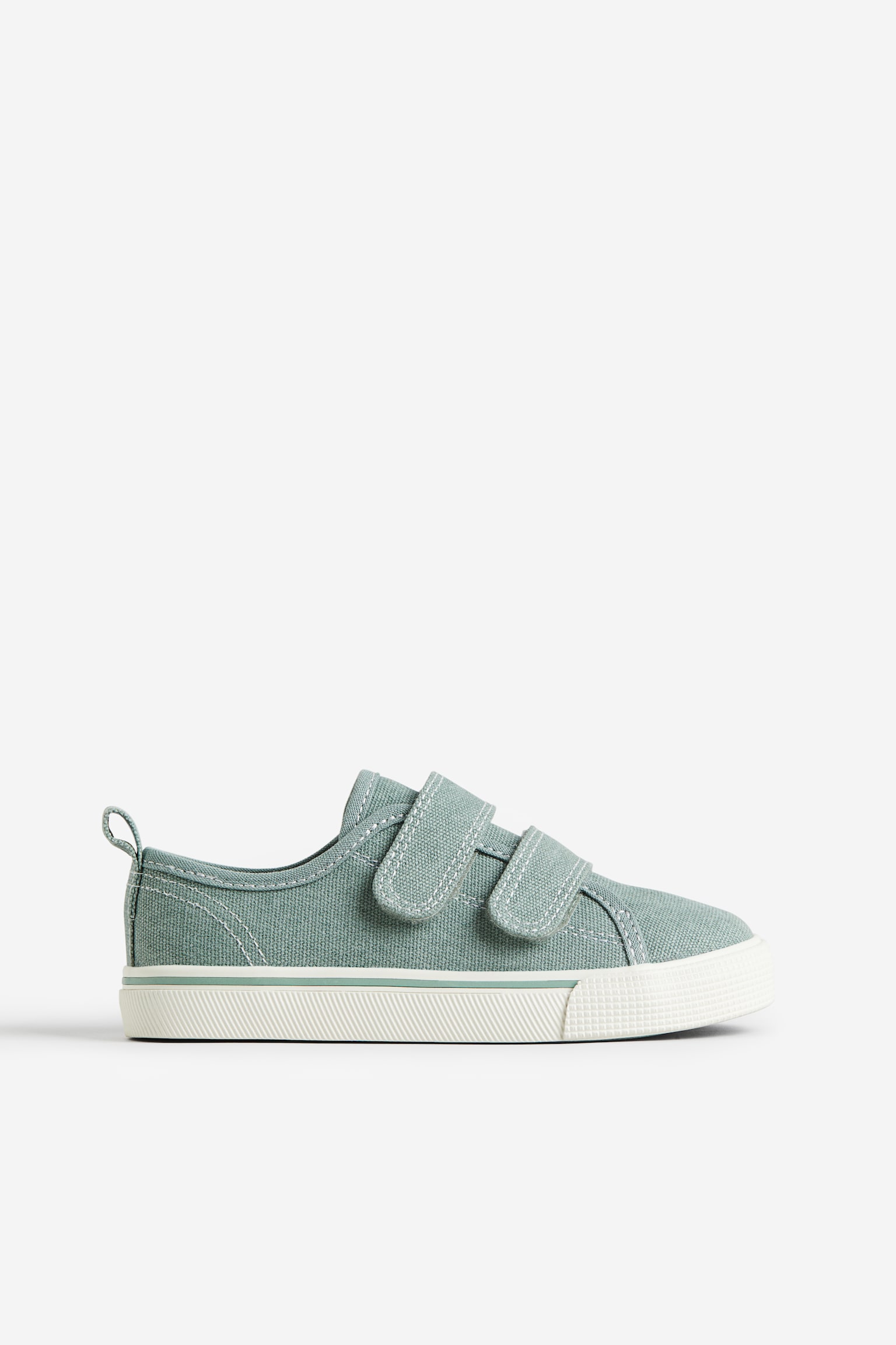 Canvas Hook & Loop Sneakers - Dusty green/Dark blue/Ecru - 3