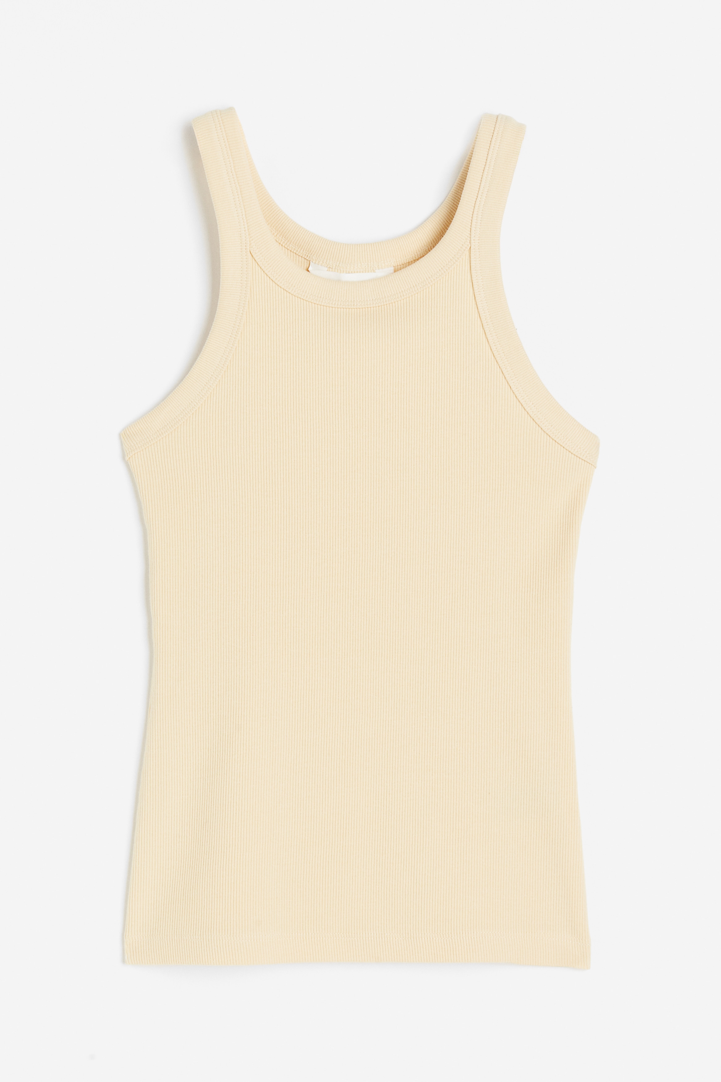 Ribbed Tank Top - Round Neck - Sleeveless - Pistachio green 