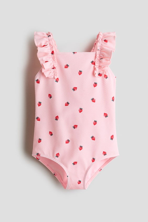 Детские купальники H&M Ruffle-Trimmed Textured Swimsuit