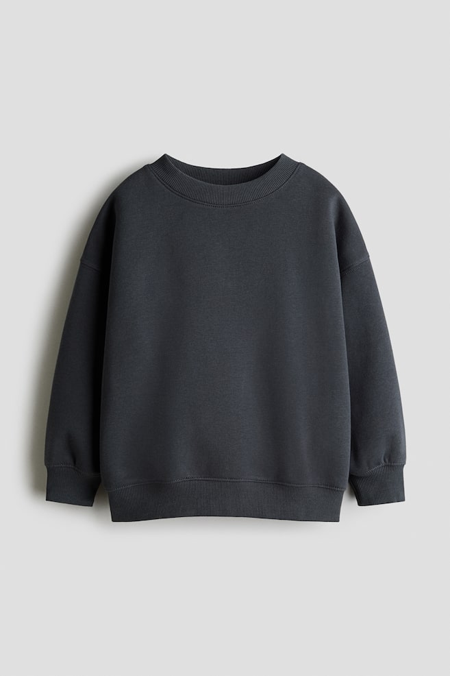 Oversized Sweatshirt mit angerauter Innenseite. - Dunkelgrau/Hellblau/Mattblau/Hellgraumeliert/Marineblau/Beigemeliert/Hellblau/Helltürkis/Grün/Knallblau/Grün - 1