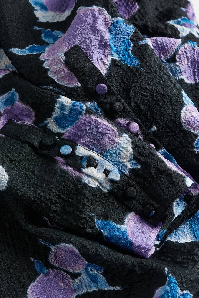ROTATE x H&M Crinkle Raglan Dress - Blurry Flower Bougainvillea - 9
