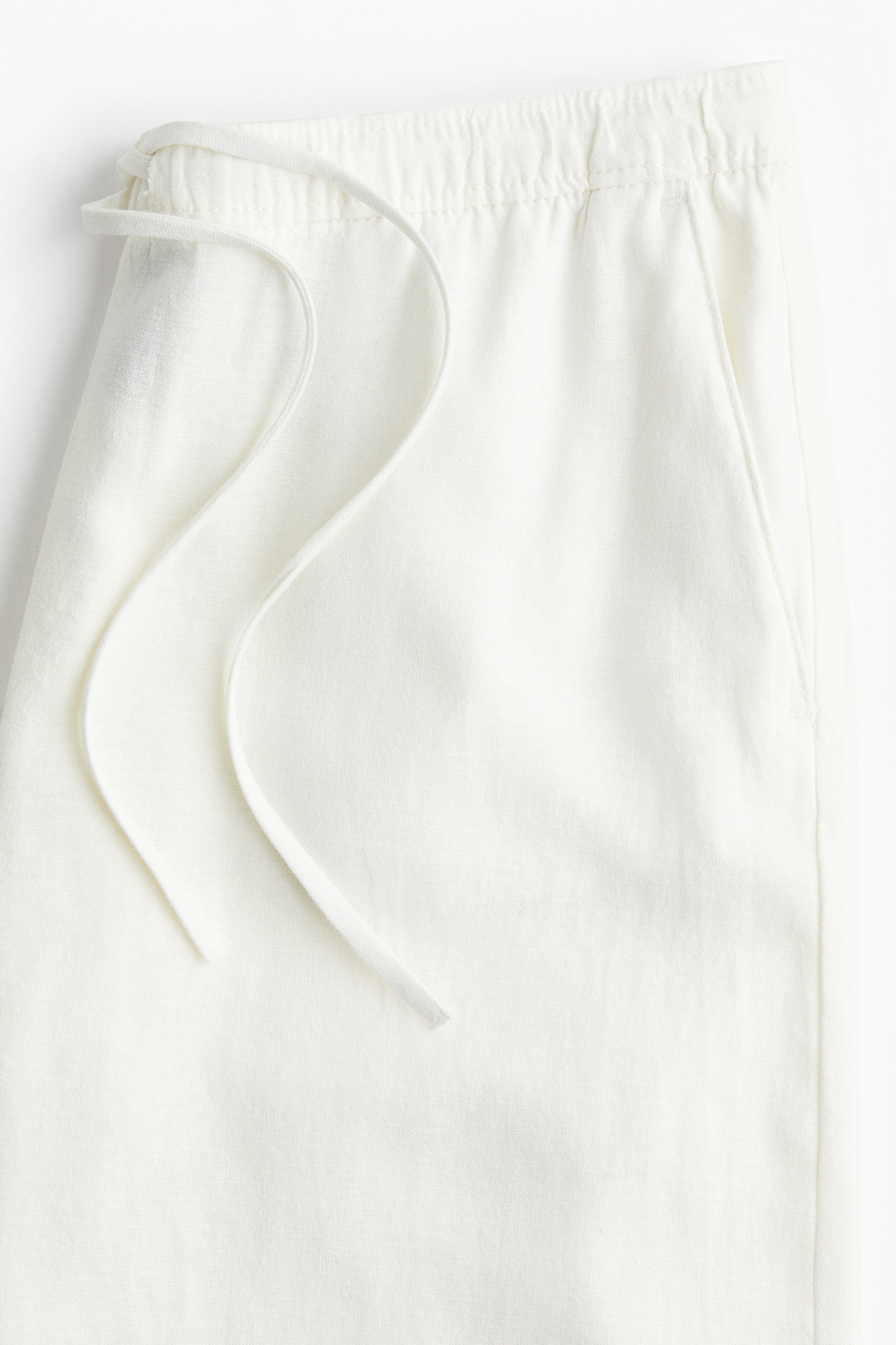 Linen-blend drawstring trousers