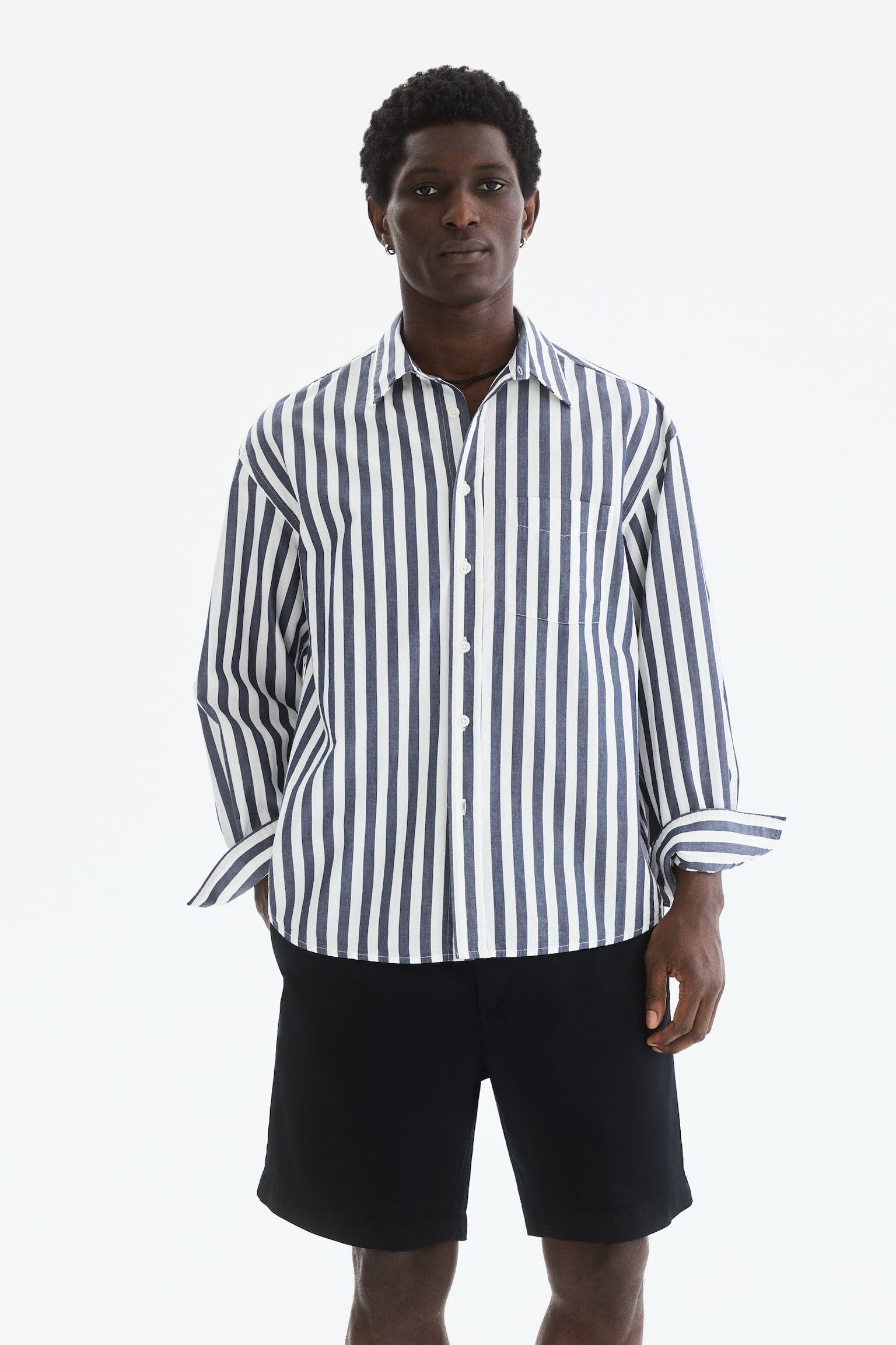 Шорти Relaxed Fit на основі льону - Чорний/Коричневий/Темно-коричневий/Білий - 6