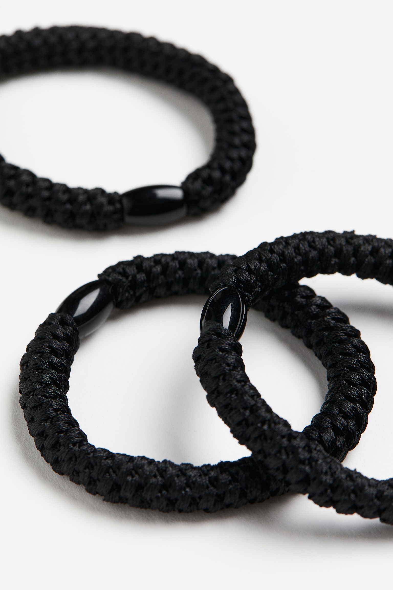 3-pack Braided Hair Elastics - Black - 1