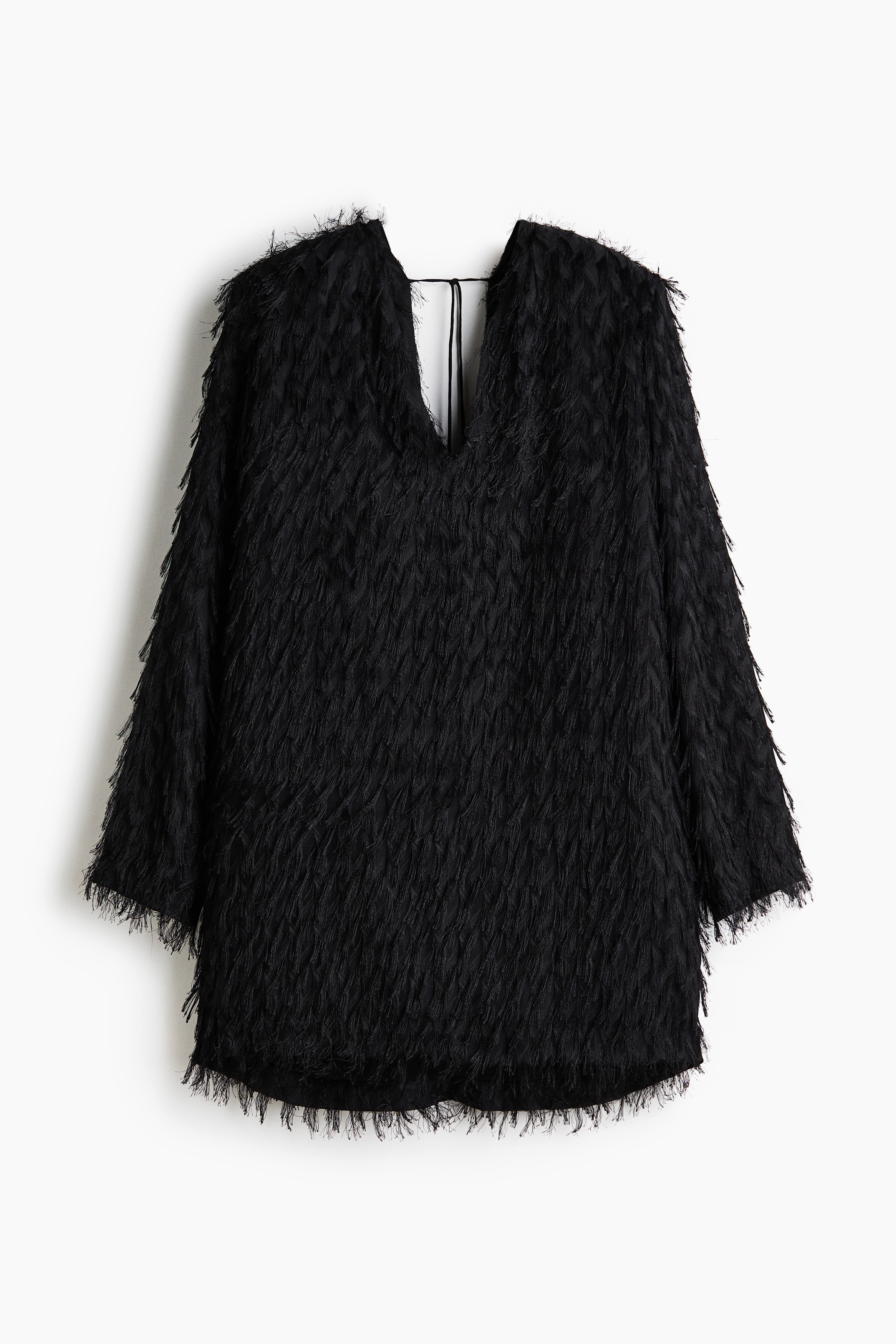 H & M - Kleid mit Fransen - Schwarz - Damen