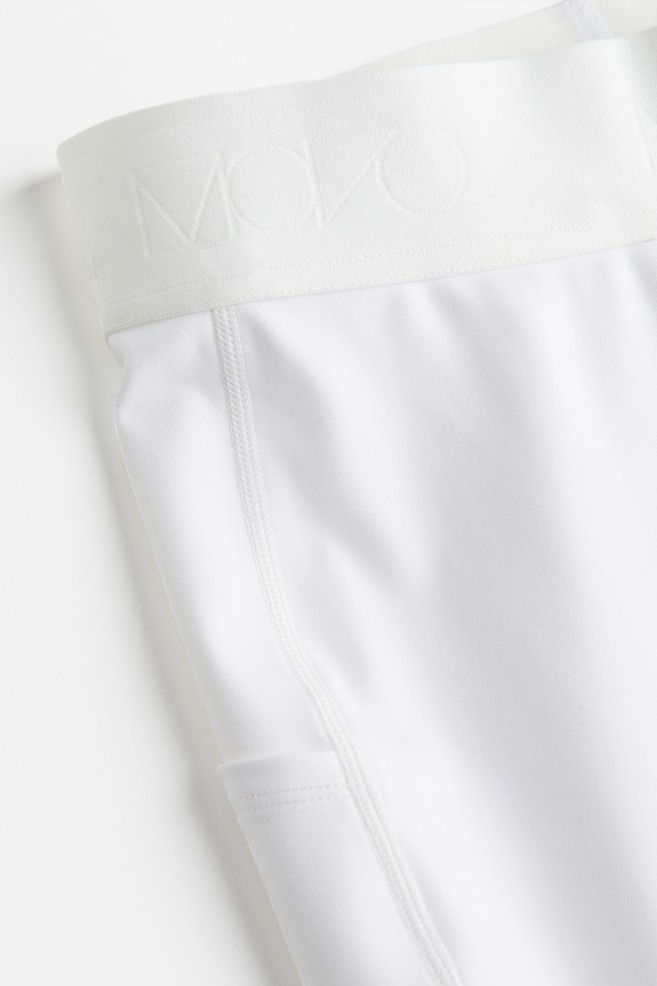 DryMove™ Pocket-detail sports tights - White/Black - 5
