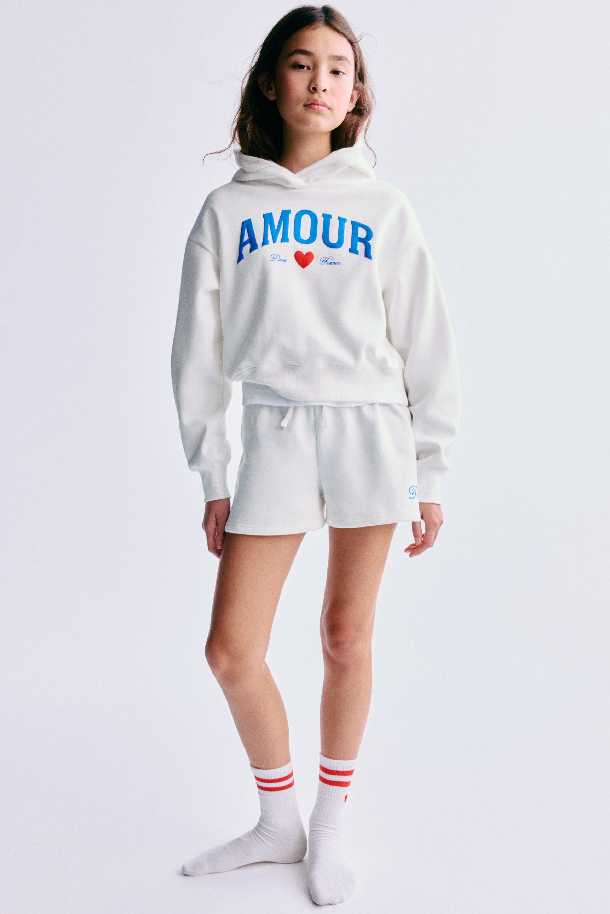 2件組圖案運動套裝 - 白色/Amour/淺灰混色/Los Angeles