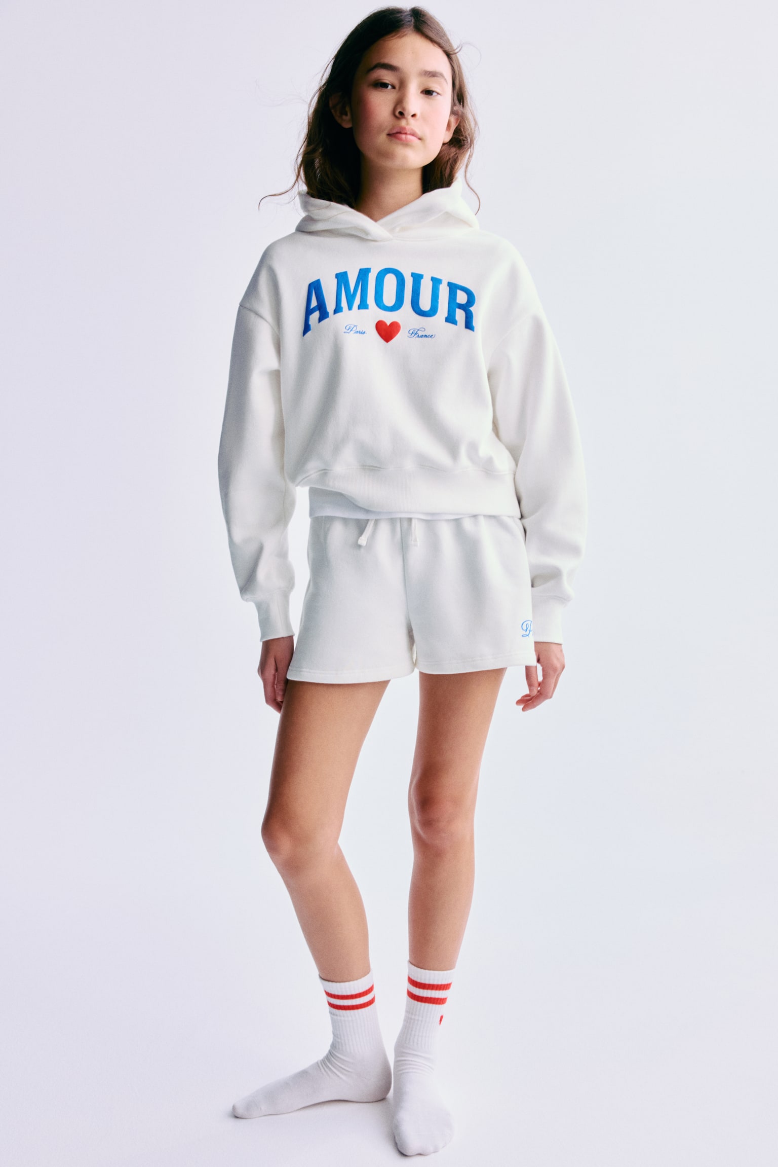 Conjunto de 2 piezas en french terry con diseño - Blanco/Amour - 2