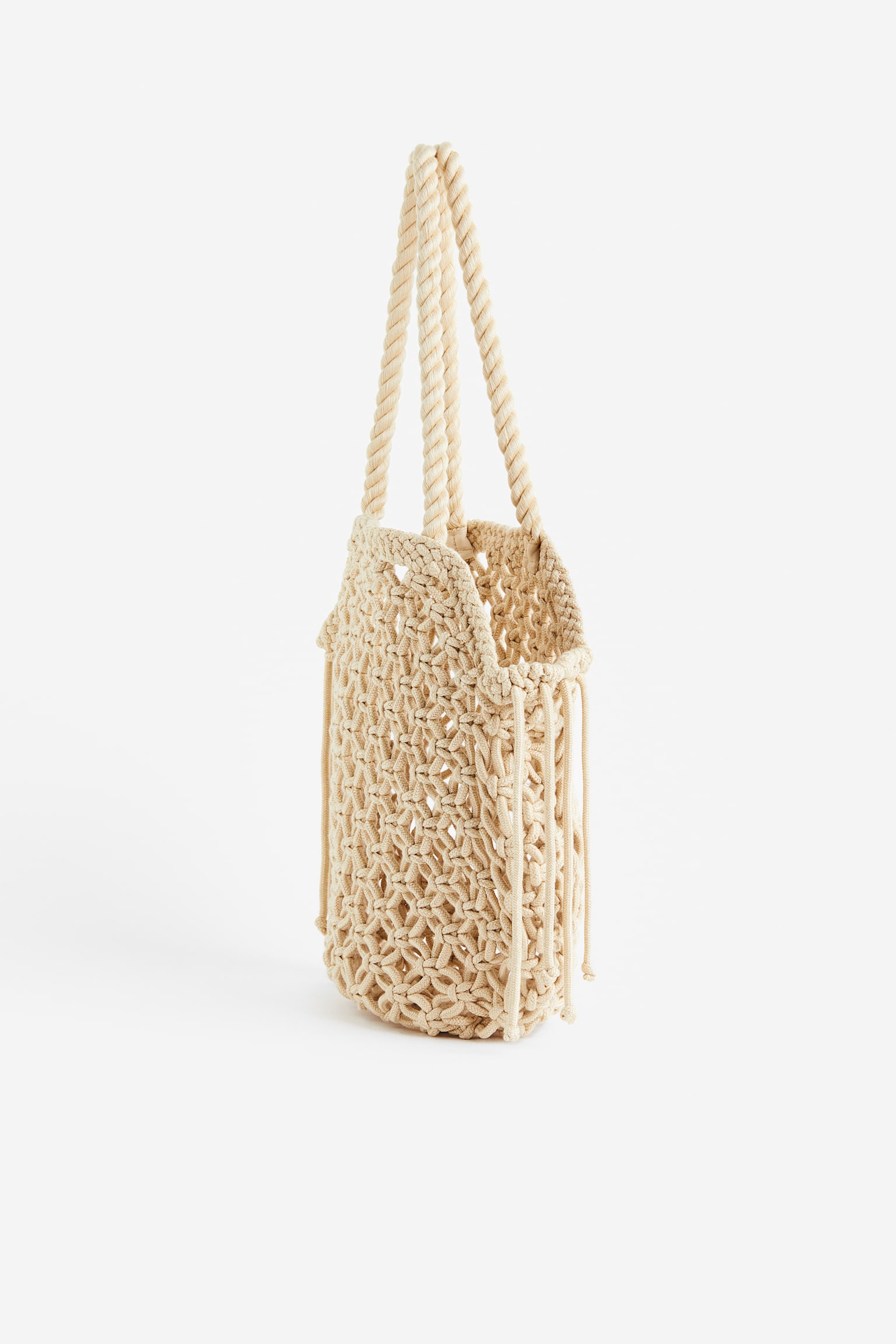 Macramé shopper - Light beige - 3