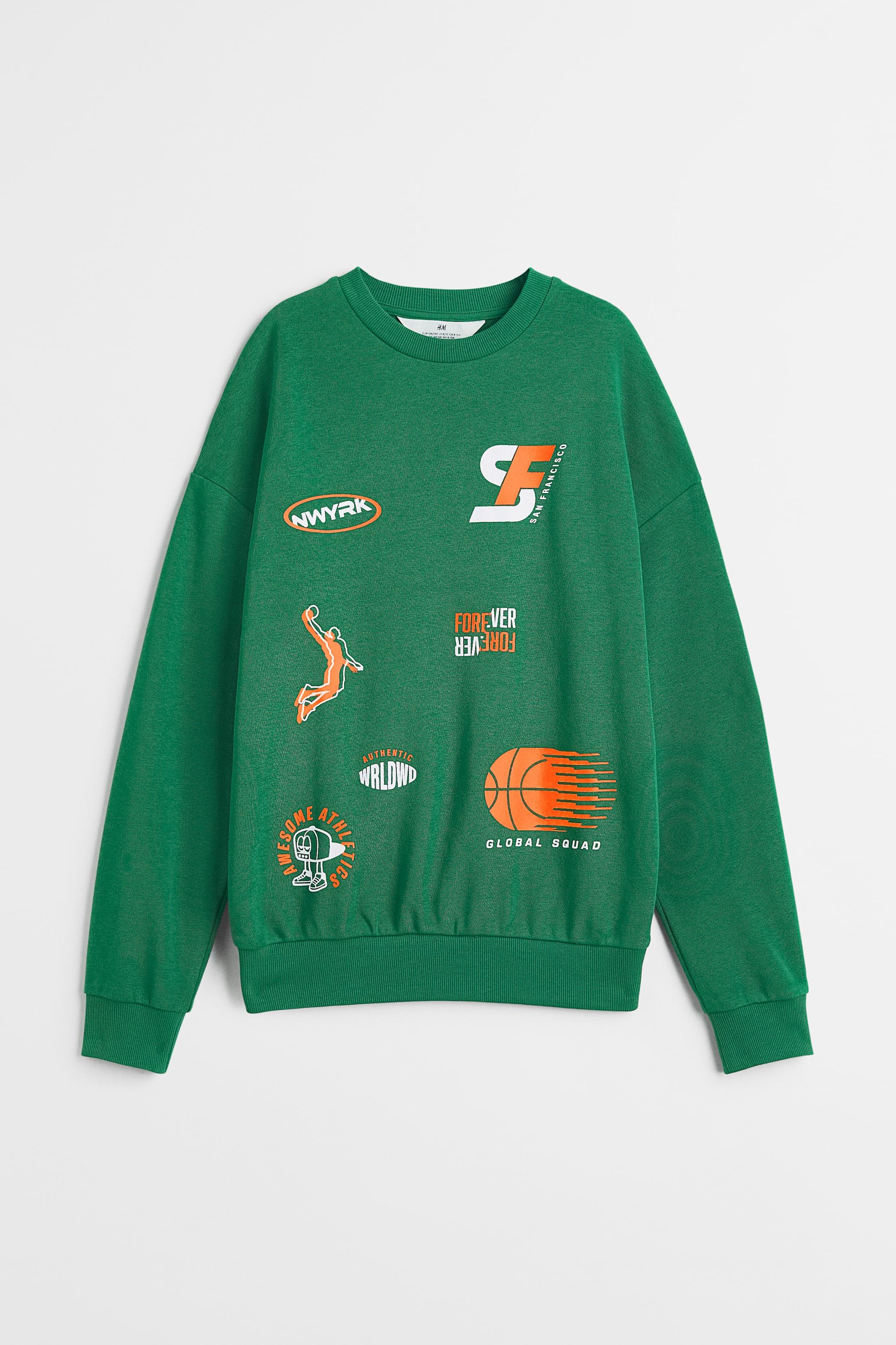 View larger image: Printed sweatshirt - Green/Awesome Athletics - Kids | H&M IN 1