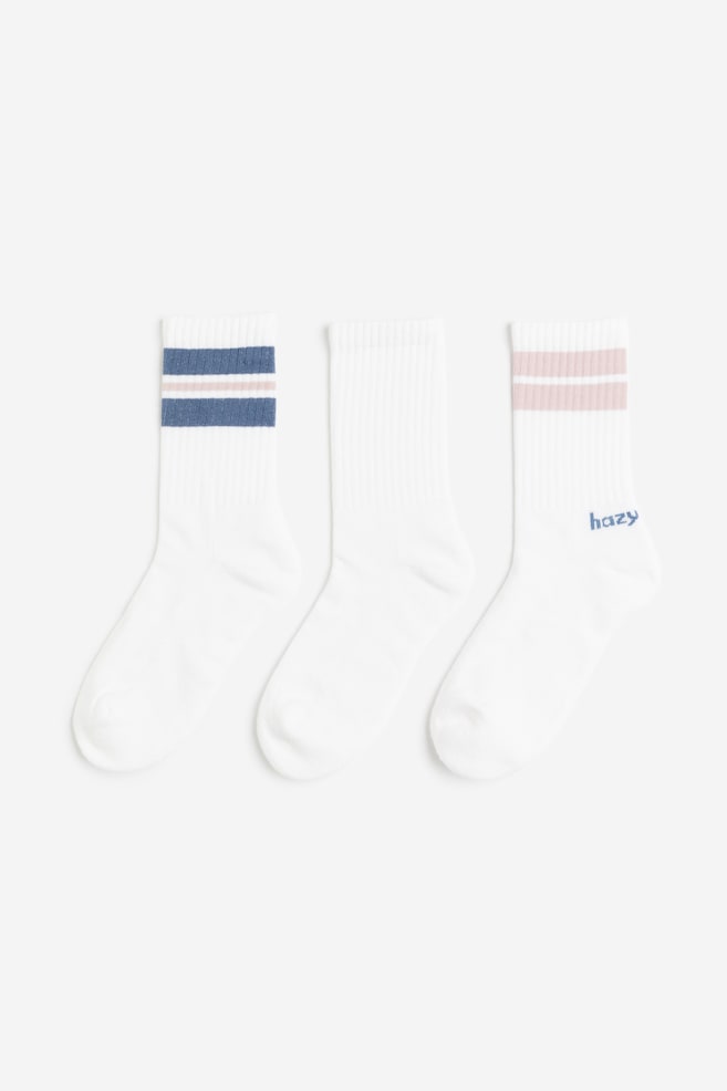 3-pack socks - White/Hazy Daze/White/Red/White - 1