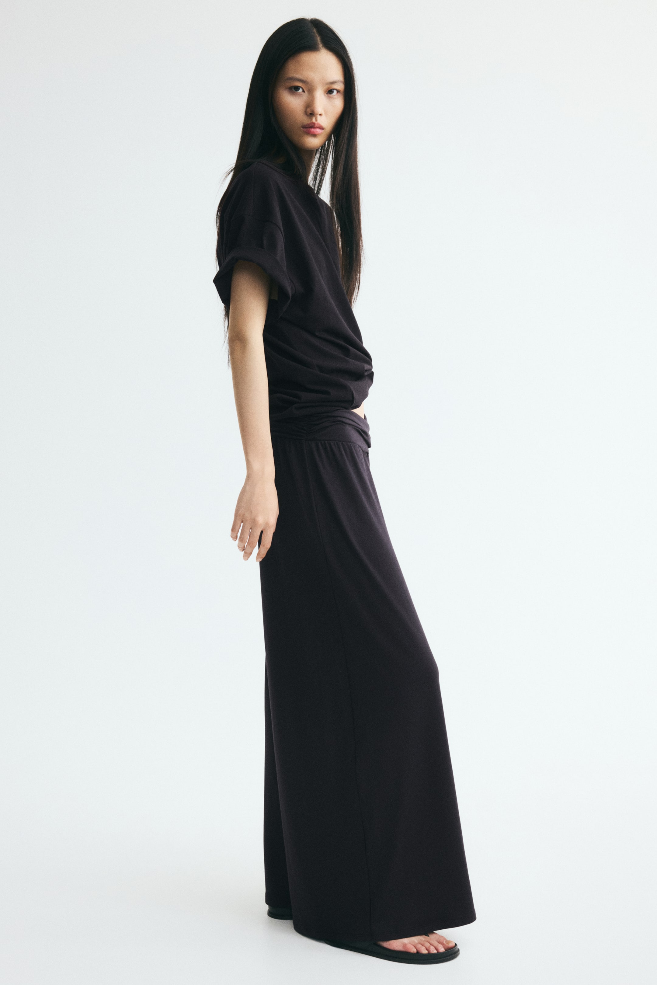 Draped Pull-On Pants