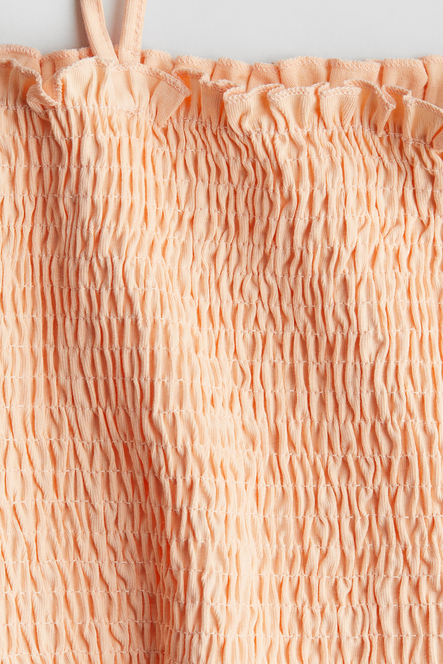 Smocked strappy top - Peach/White - 2