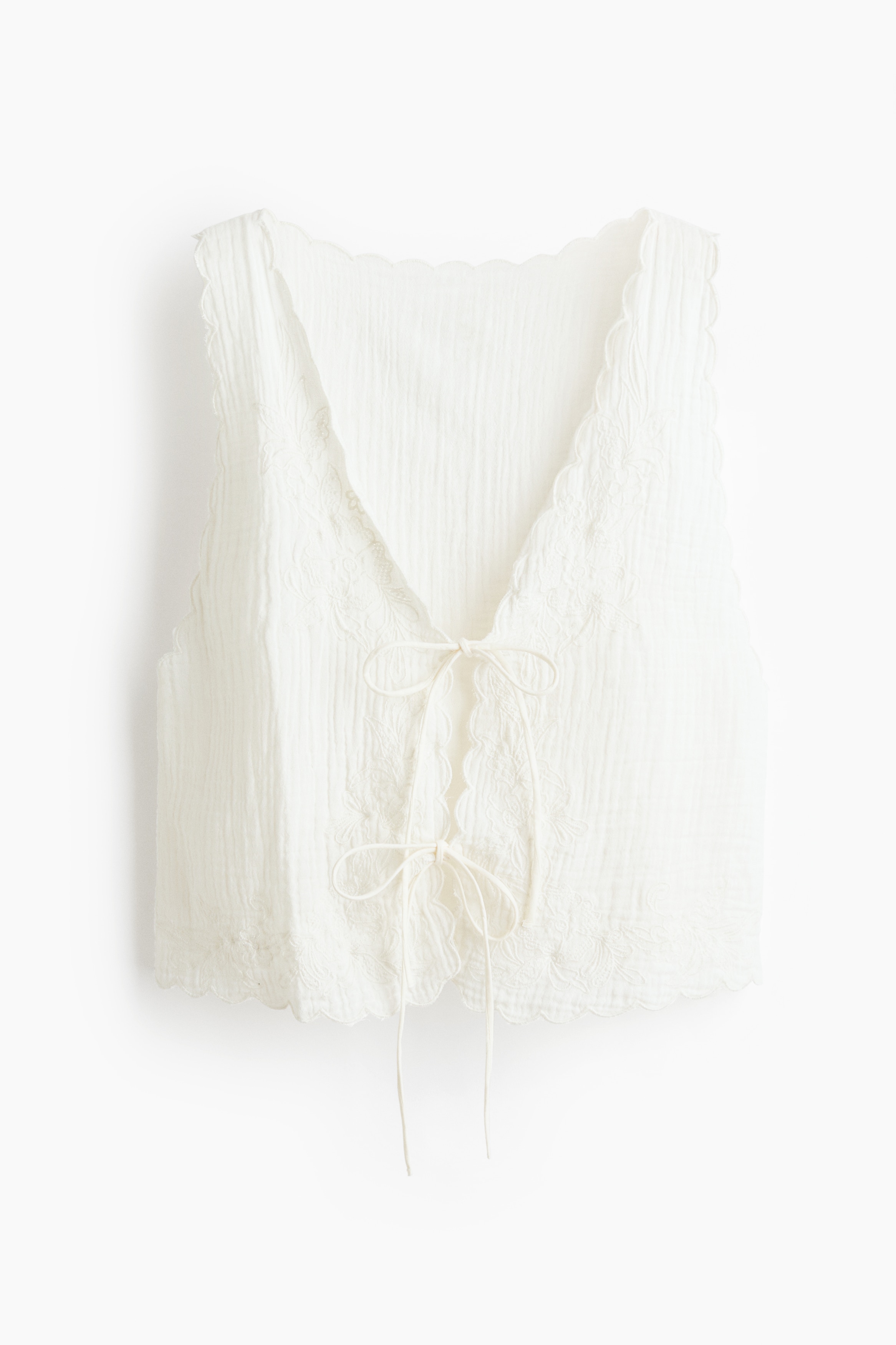 Cotton Muslin Beach Top-Cream
