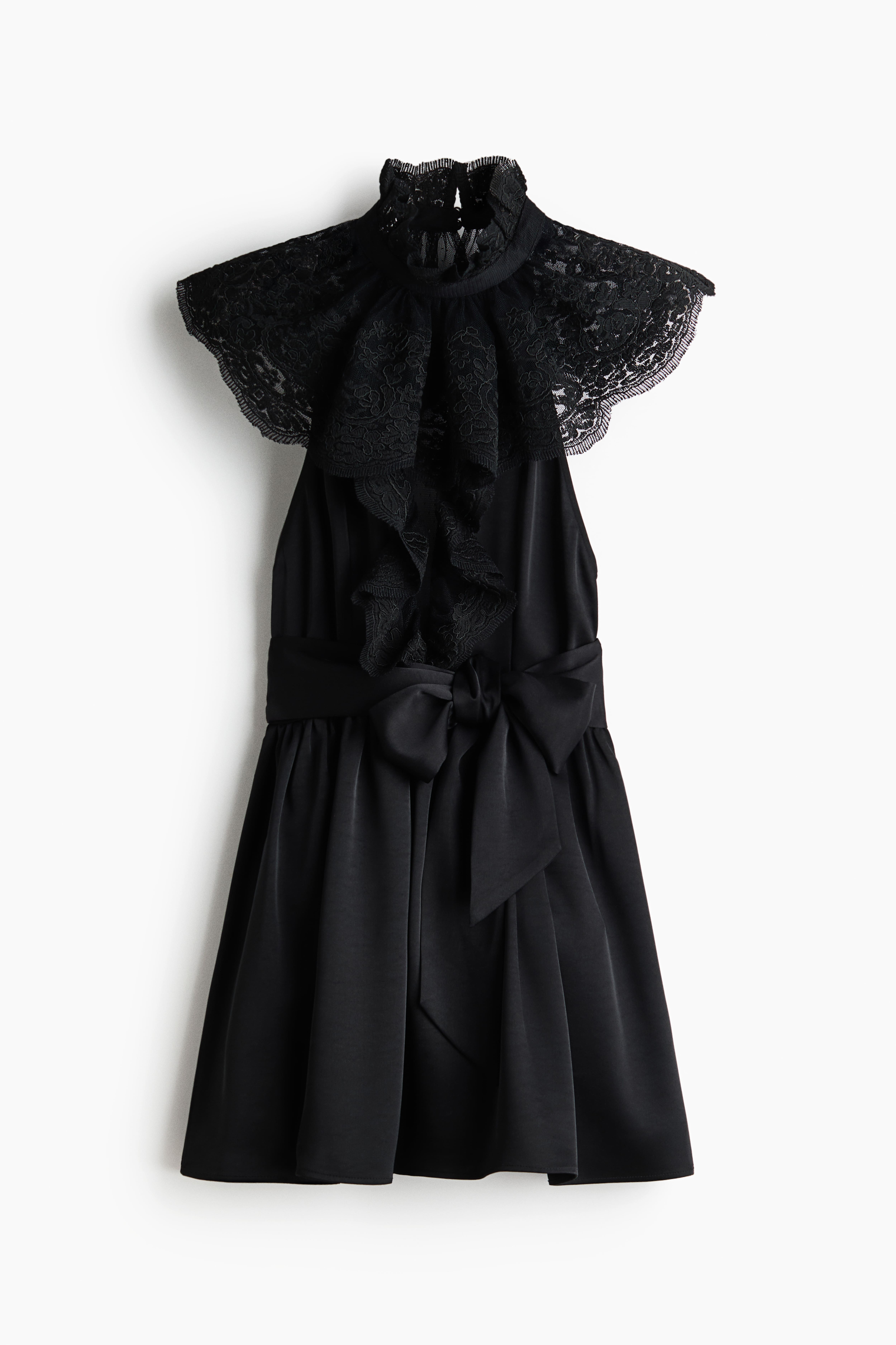 Lace-Detail Halterneck Dress