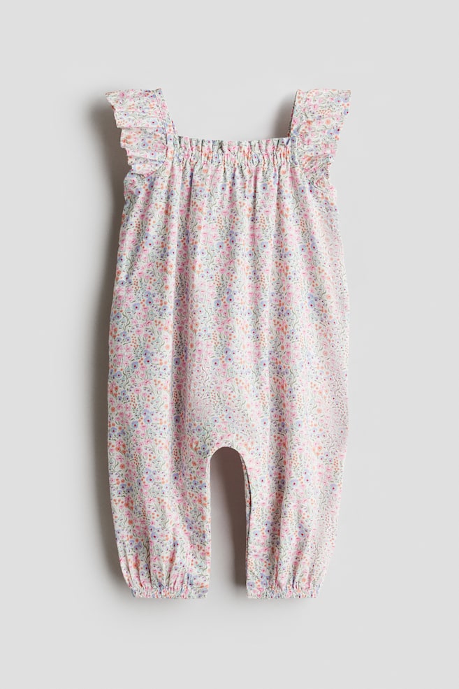 Macacão em algodão estampado - Branco/Floral - 1