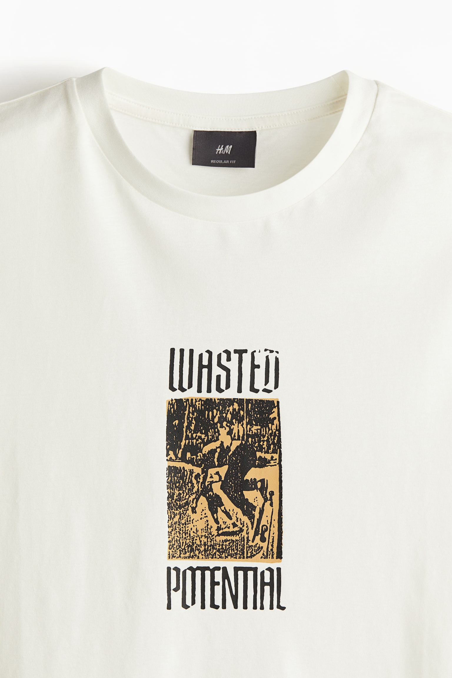 Regular Fit Printed T-shirt - White/Wasted Potential/Light blue/Sounds/Black/Car/Black/Shush!/Cream/The Mountains Whisper - 4