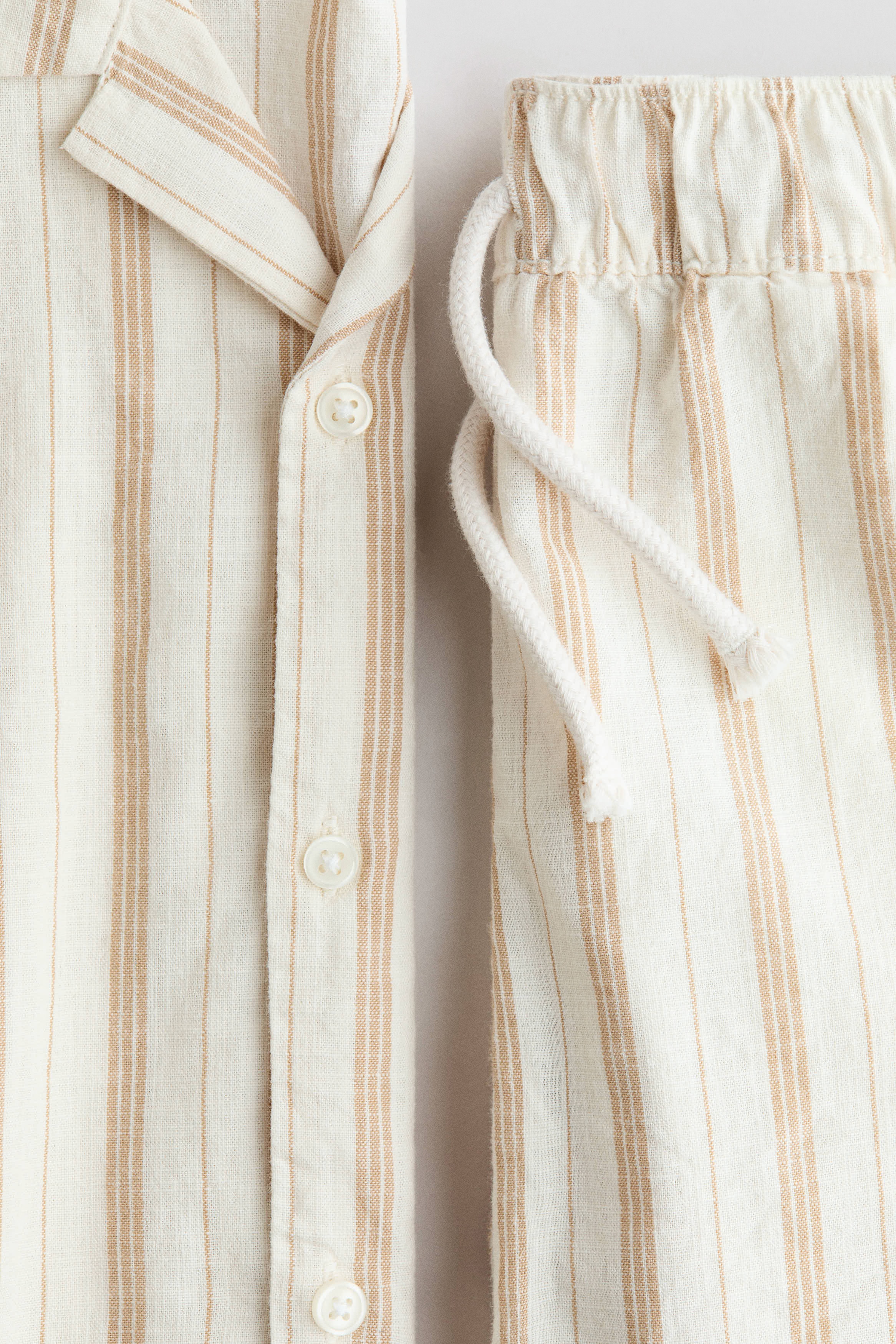 Beige/striped 2-Piece Cotton Set for kids | H&M US