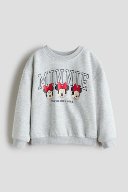 Sweatshirt med borstad insida och tryck
