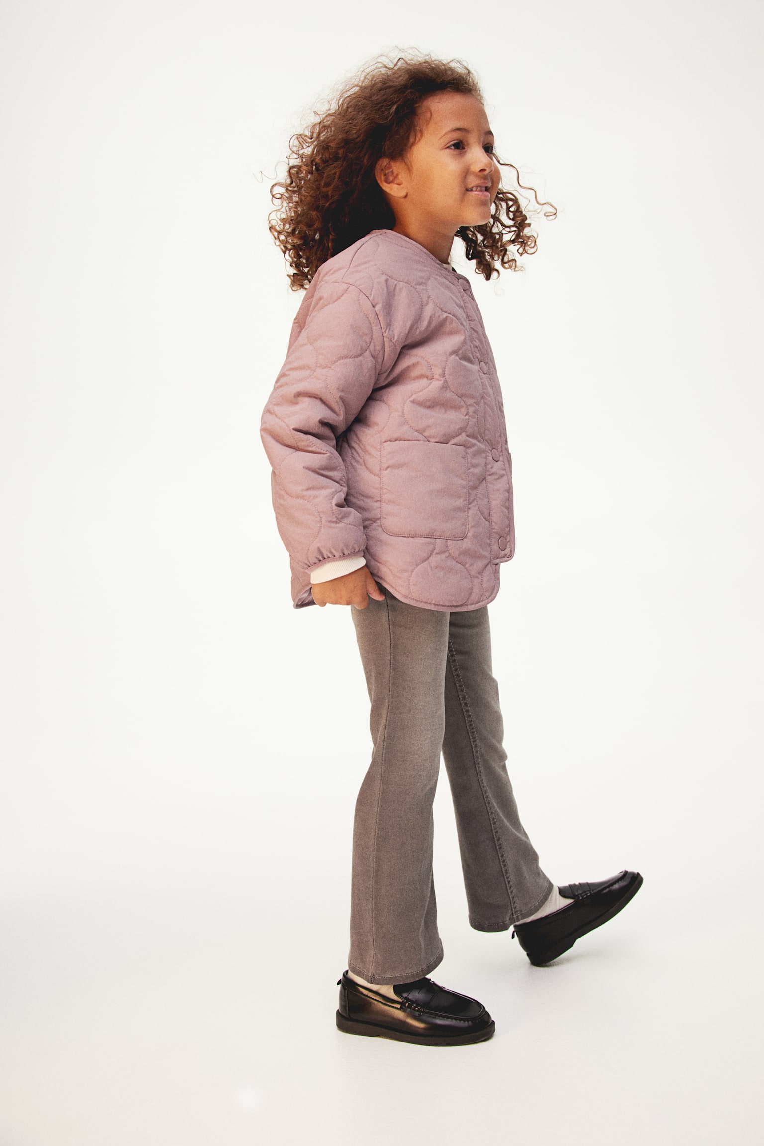 Quilted jacket - Dusty pink/White/Spotted - 3