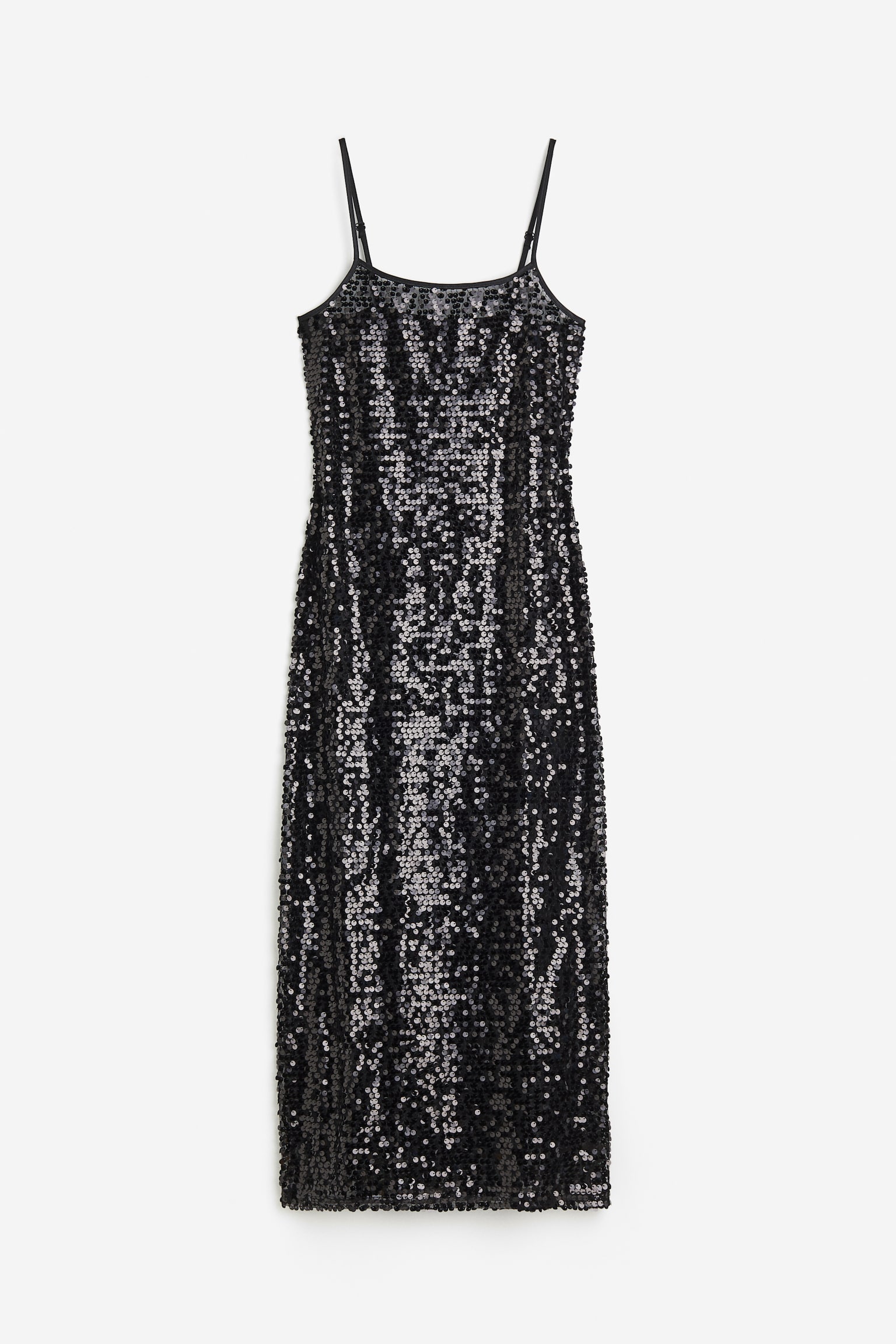 Sequin Slip Dress - Black - 1